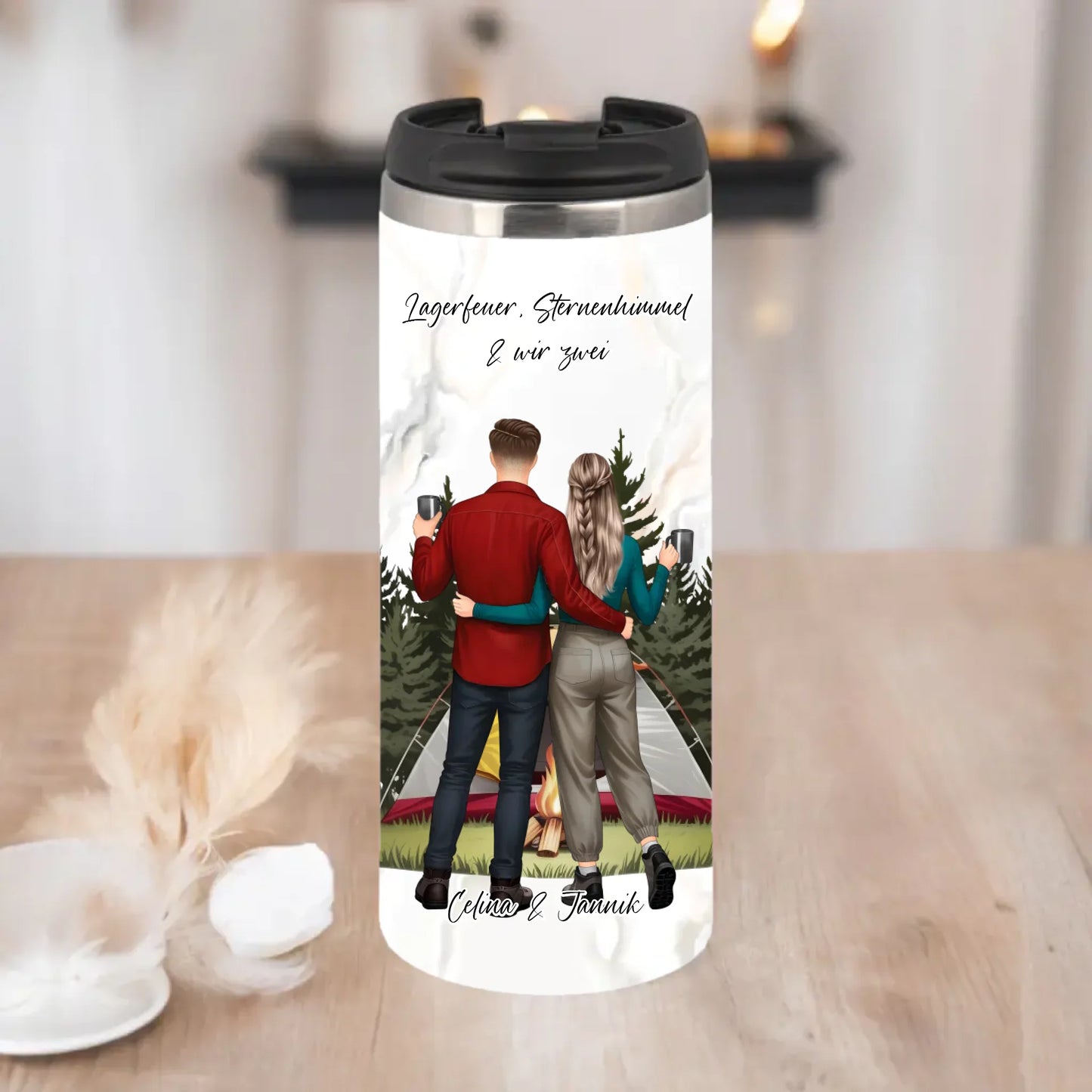 Camping Paar Tasse