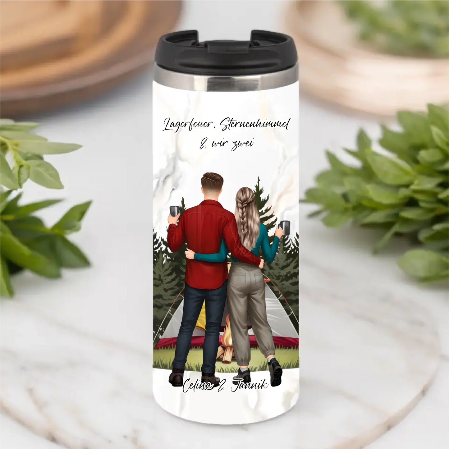 Camping Paar Tasse
