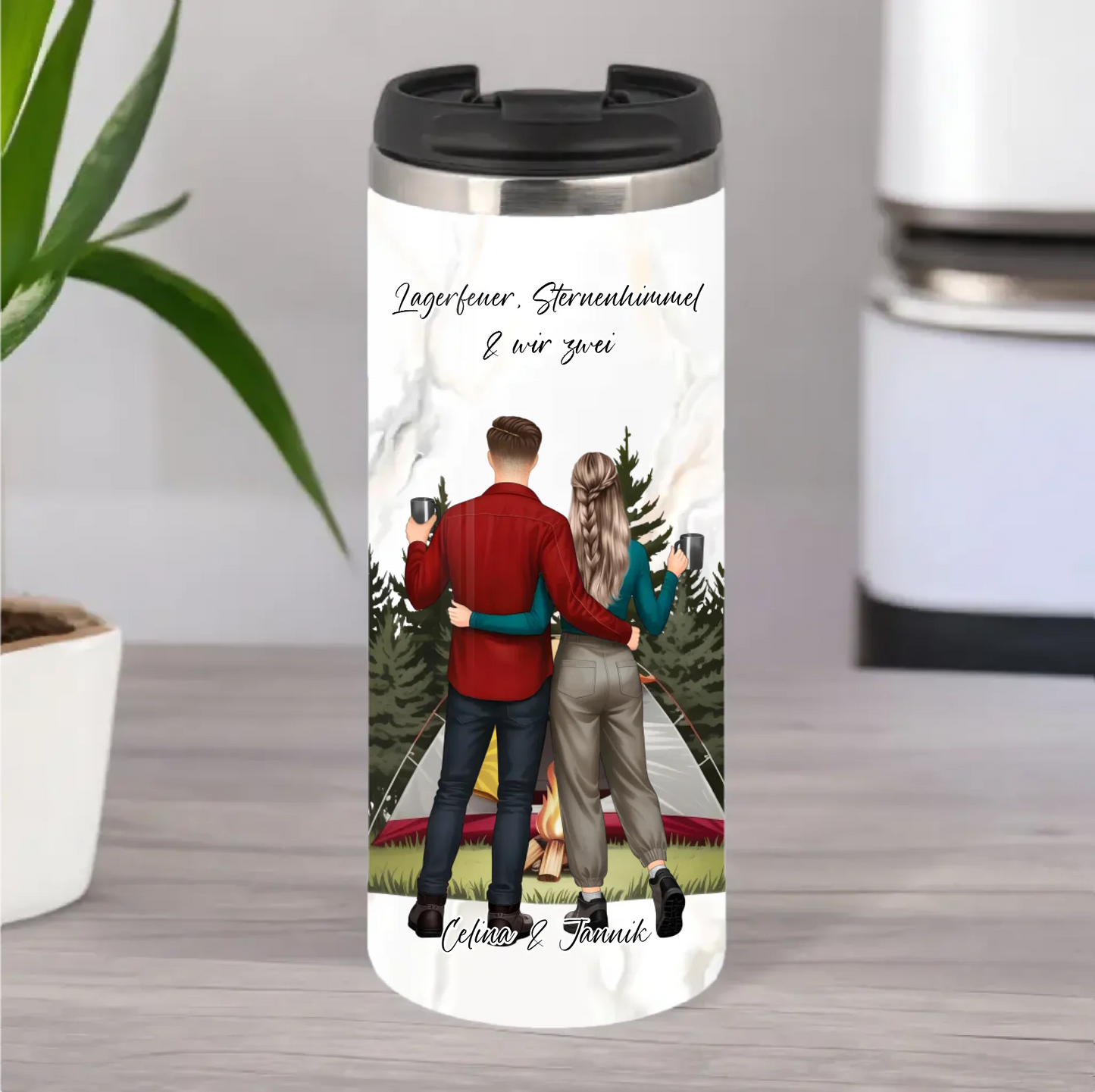 Camping Paar Tasse