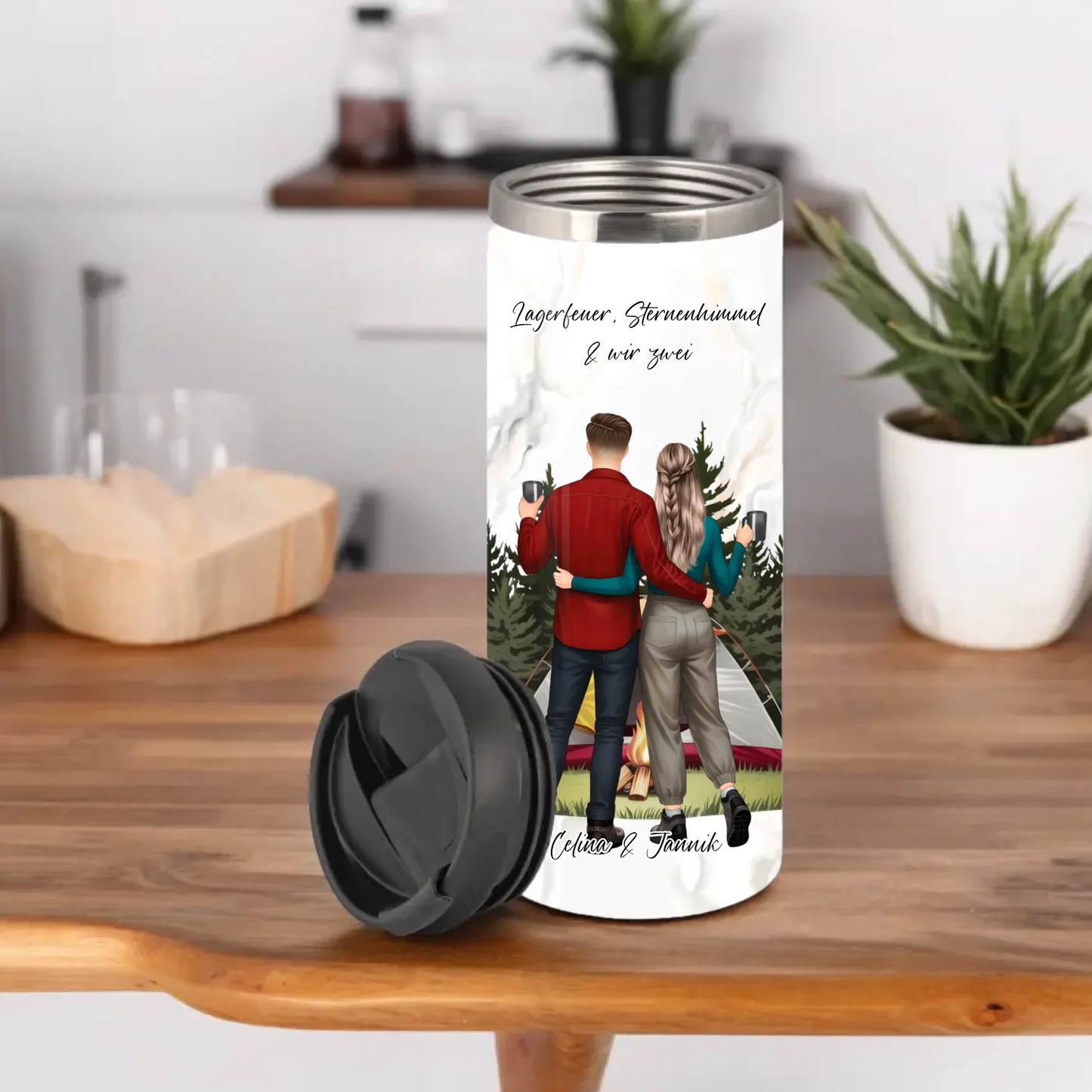 Camping Paar Tasse