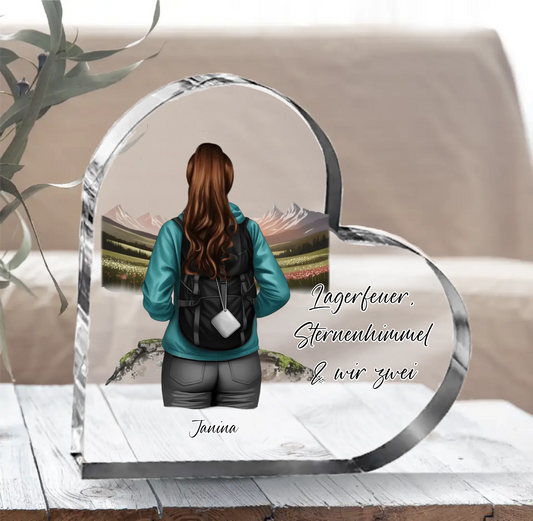 Wanderin Herz Glasaufsteller