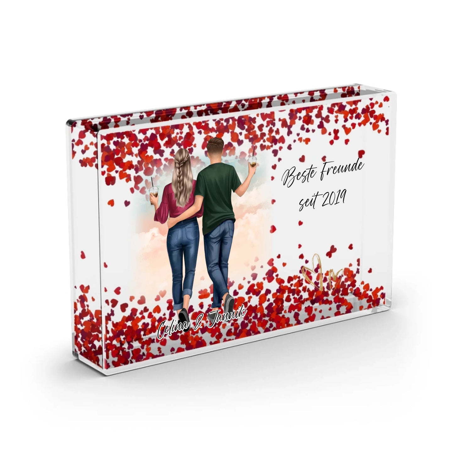 Beste Freunde Schneekugel Herz