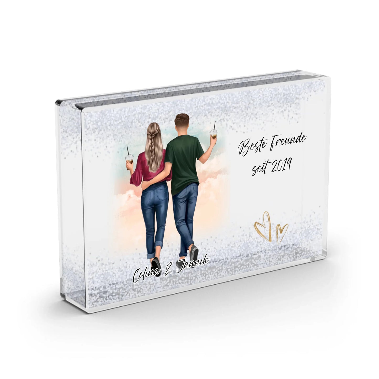 Beste Freunde Schneekugel Schnee