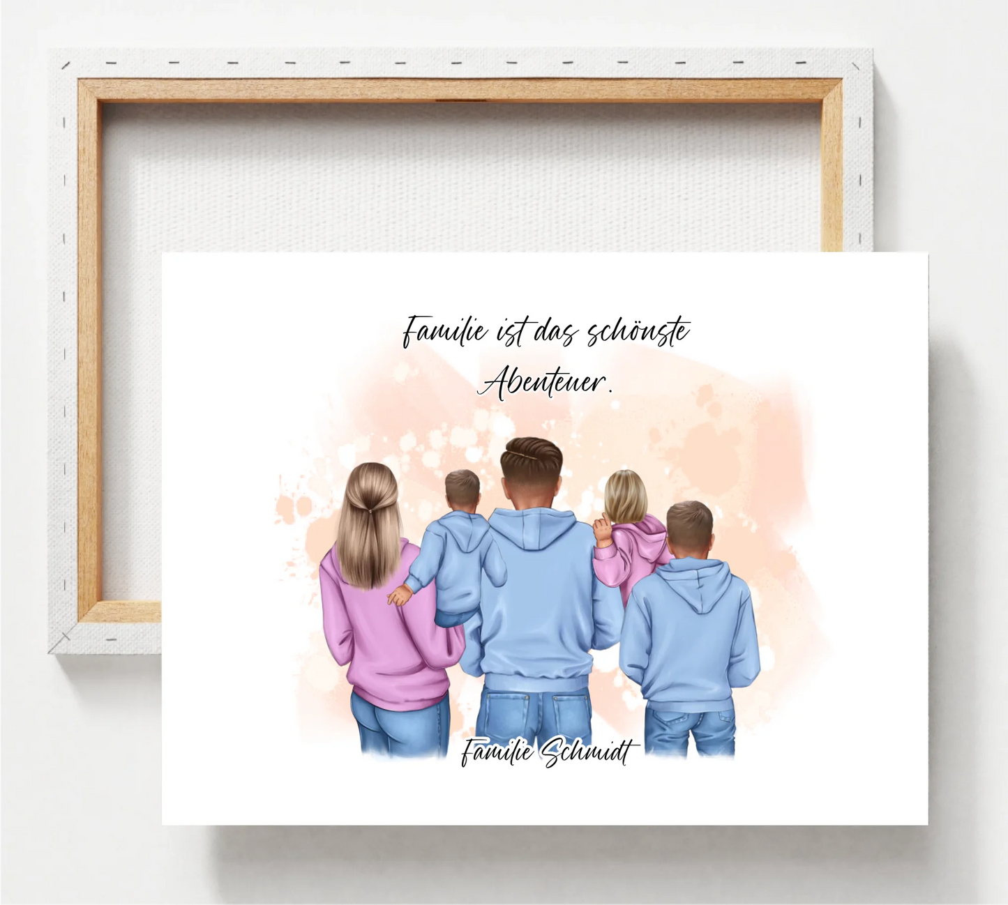 Familie 2-5 Kinder verschiedenen Größen Poster