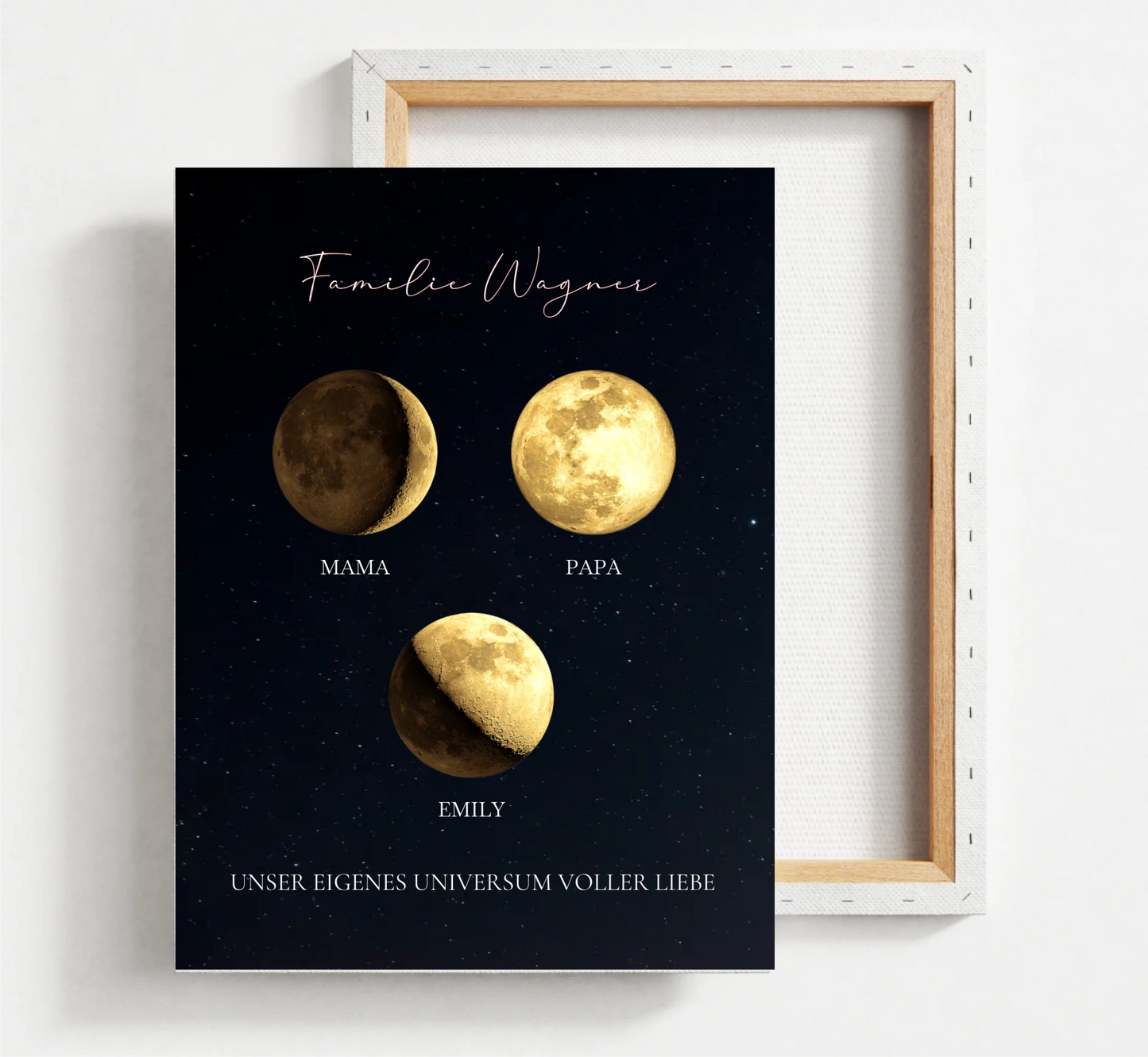 Mondphase Poster Gold- Familie 2-6 Personen