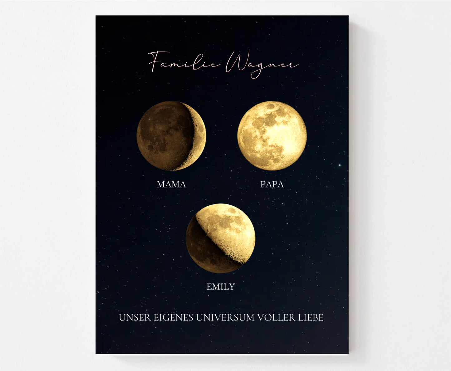 Mondphase Poster Gold- Familie 2-6 Personen