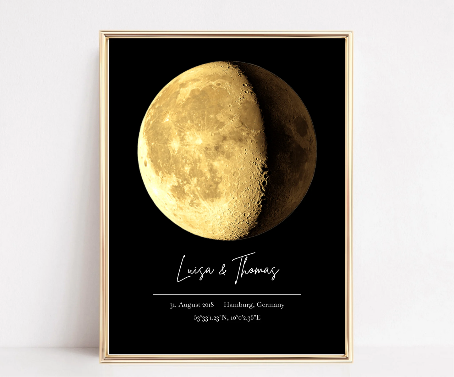 Mondphase Poster Gold