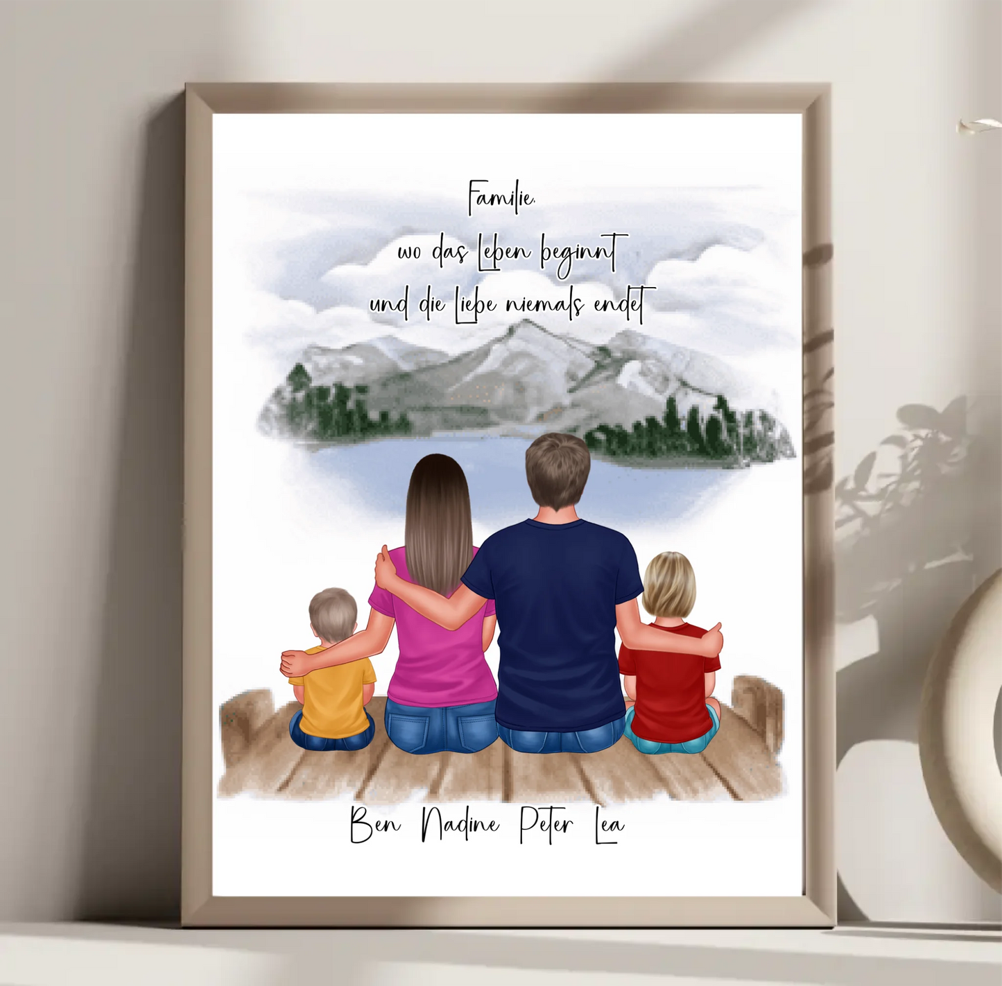 Familien Poster Personalisiert 3-5 Personen + Haustier