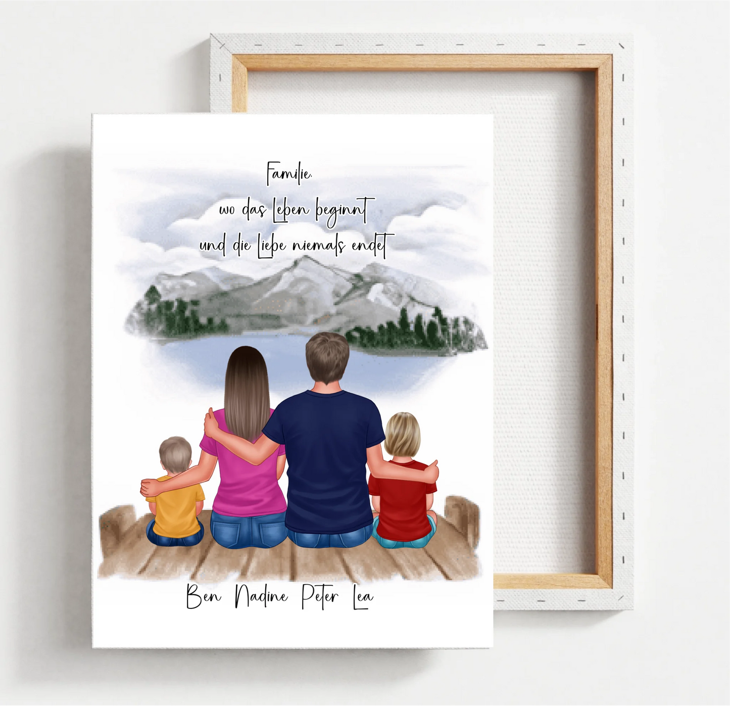 Familien Poster Personalisiert 3-5 Personen + Haustier
