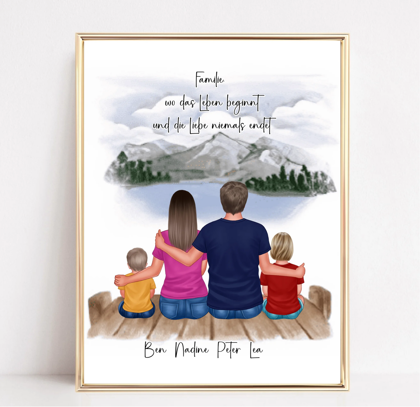 Familien Poster Personalisiert 3-5 Personen + Haustier