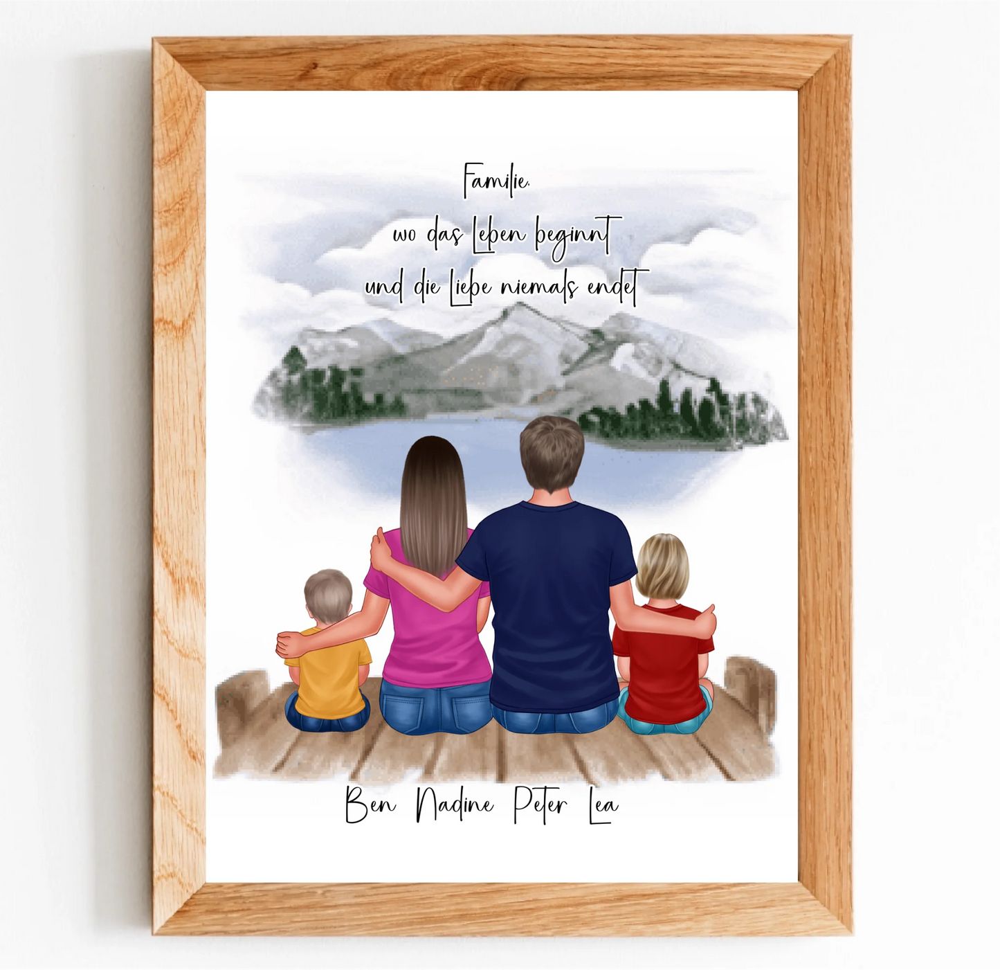 Familien Poster Personalisiert 3-5 Personen + Haustier