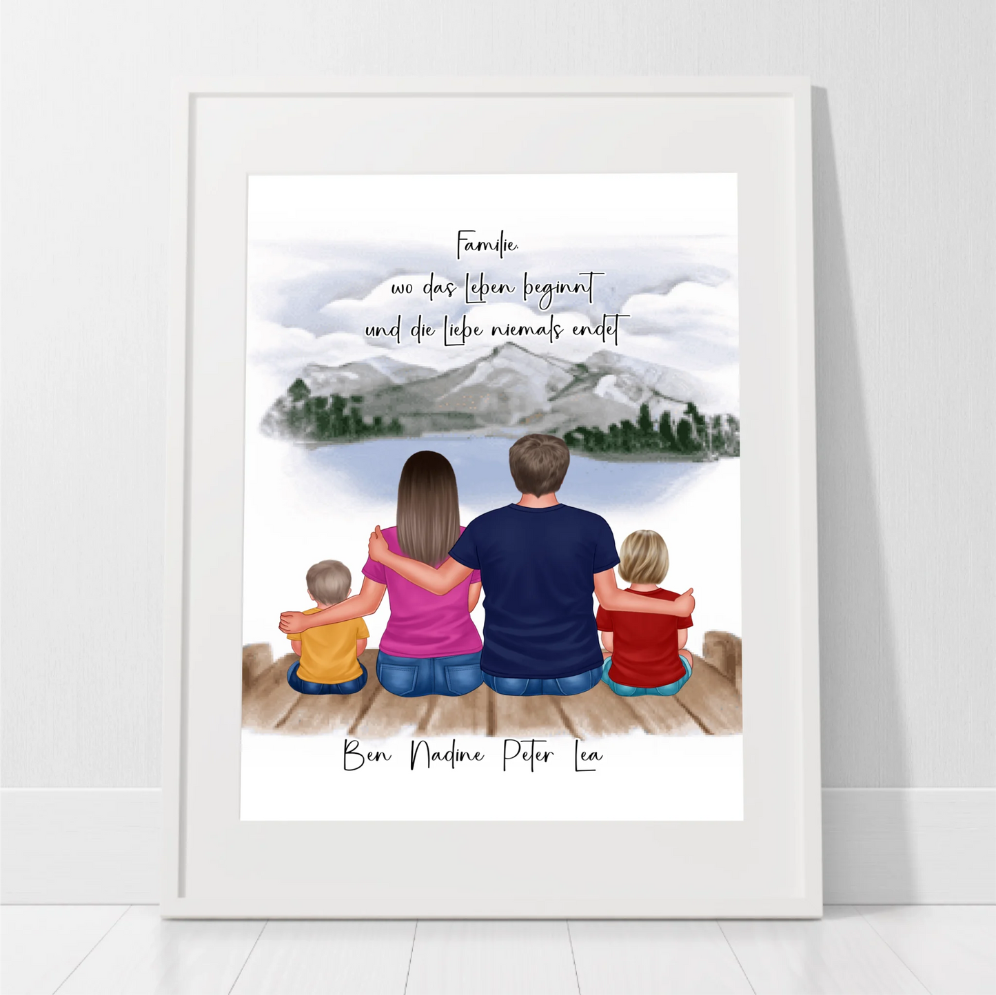 Familien Poster Personalisiert 3-5 Personen + Haustier