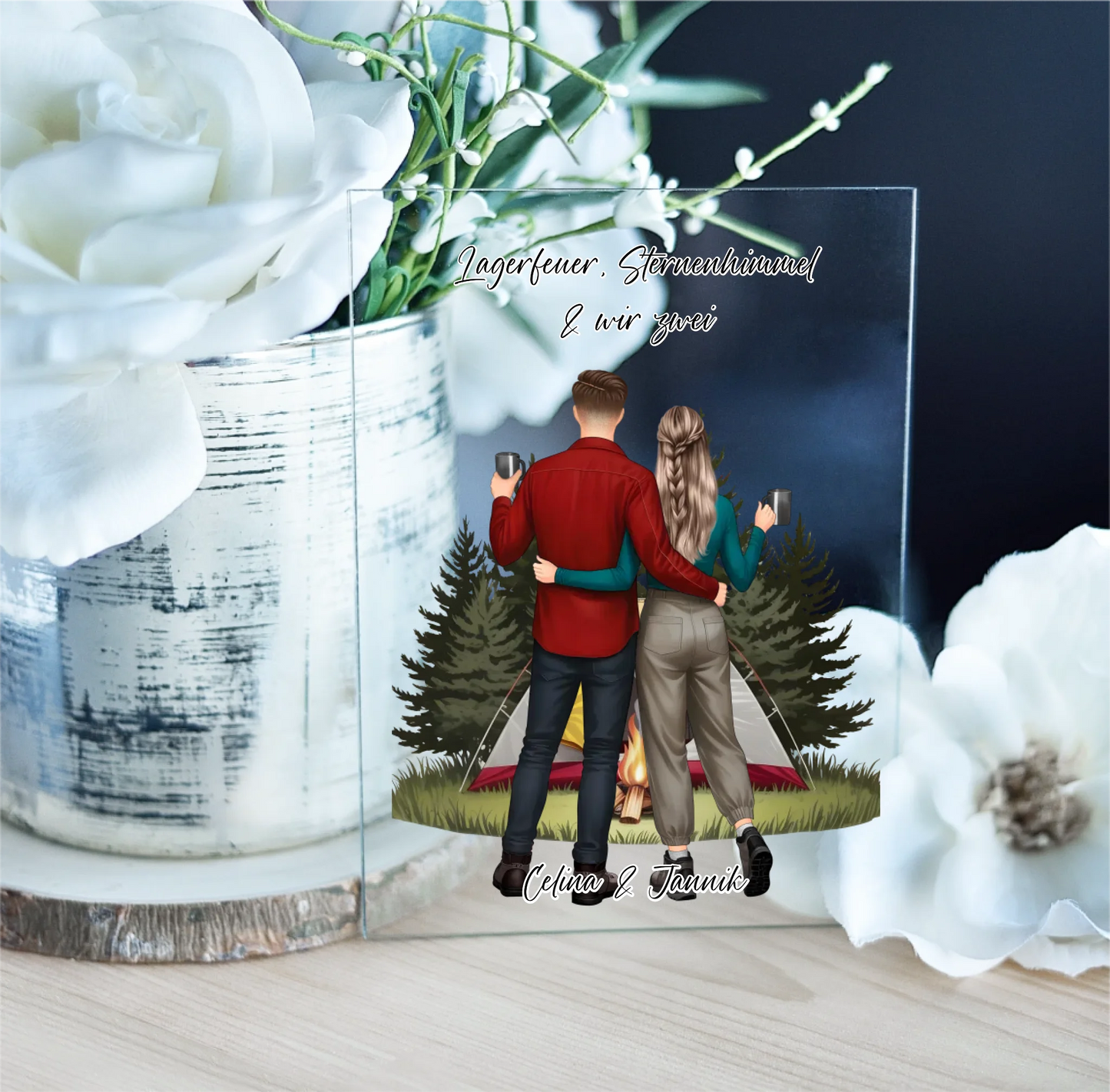 Camping Paar Acrylschild