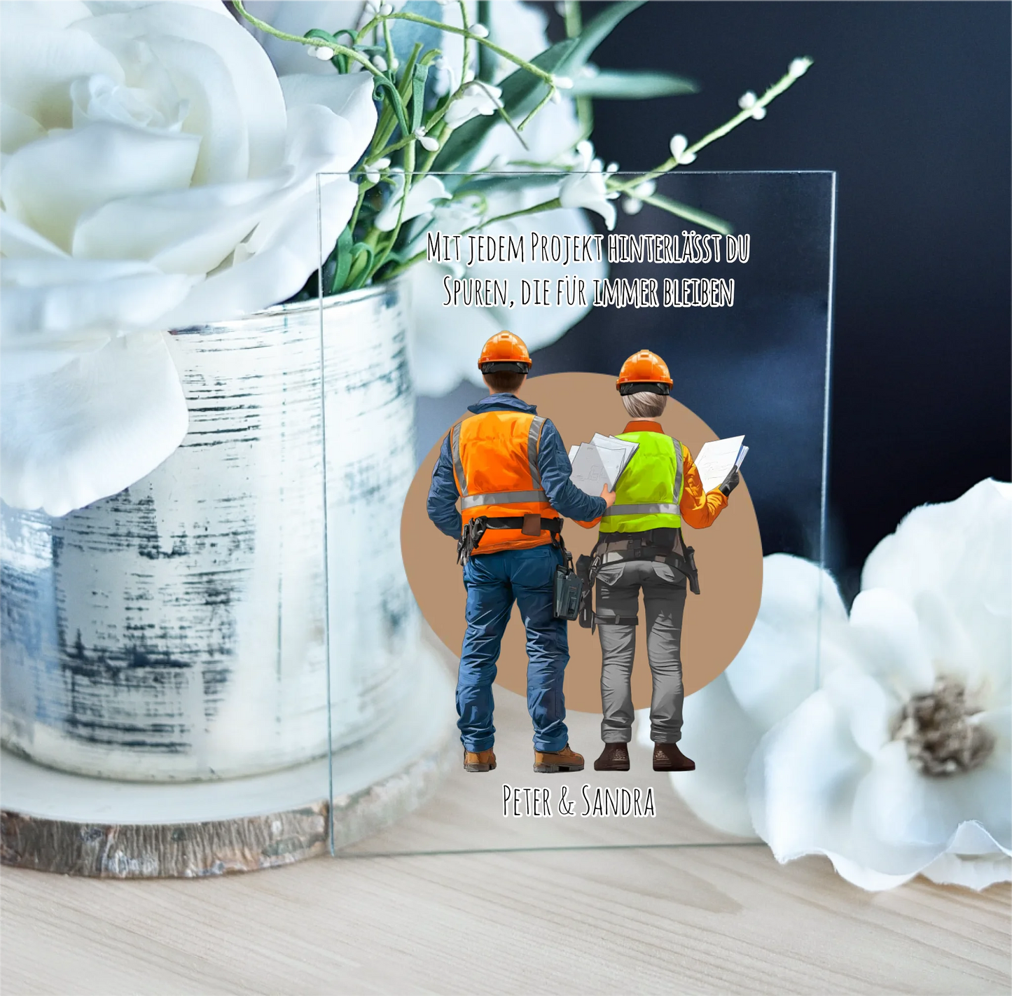 1-2 Personen (Mann/Frau) Ingenieur, Bauarbeiter, Projektleiter,... Acrylschild