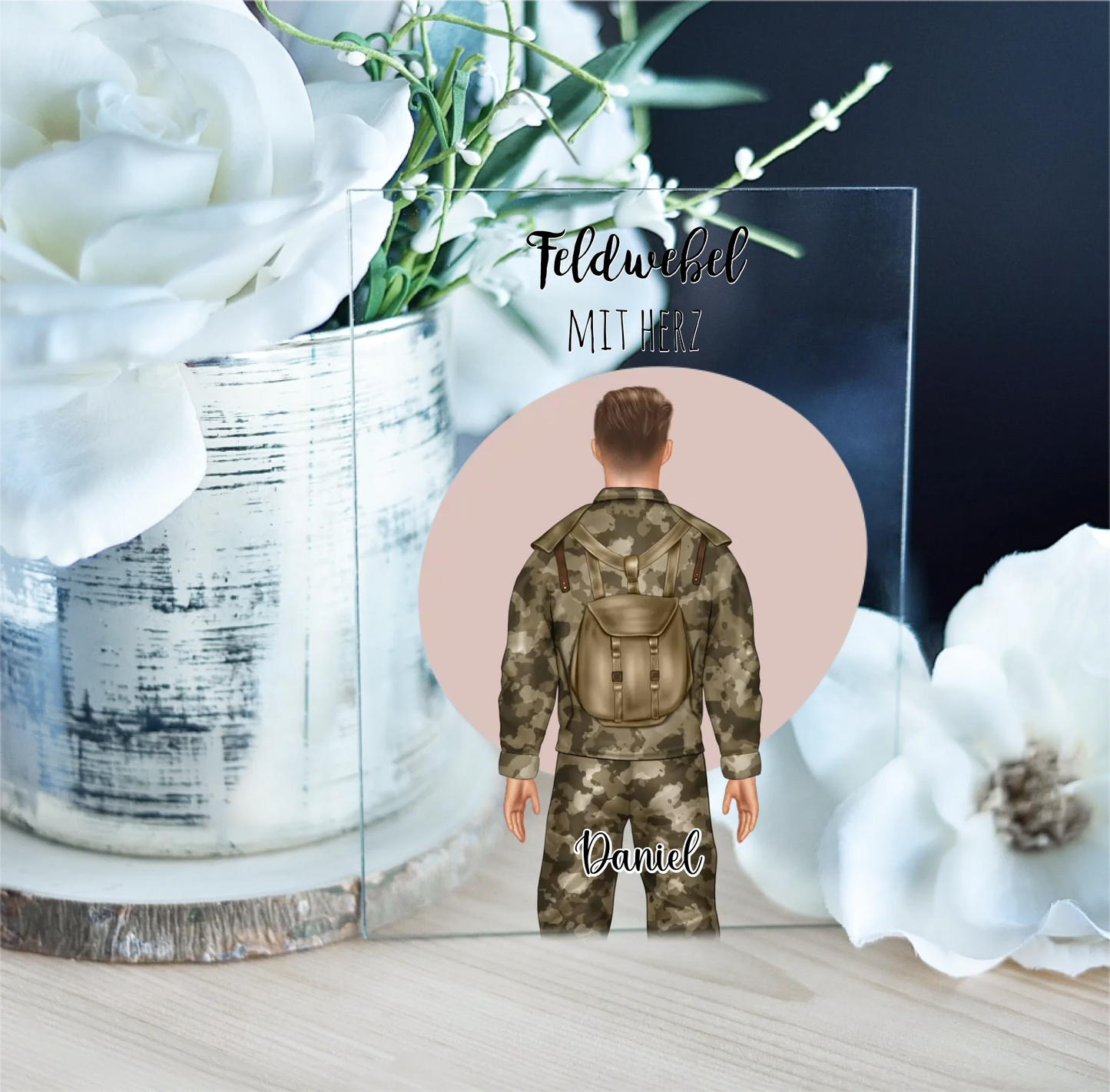 1-2 Personen Soldat, Bundeswehr Acrylschild (Mann & Frau)