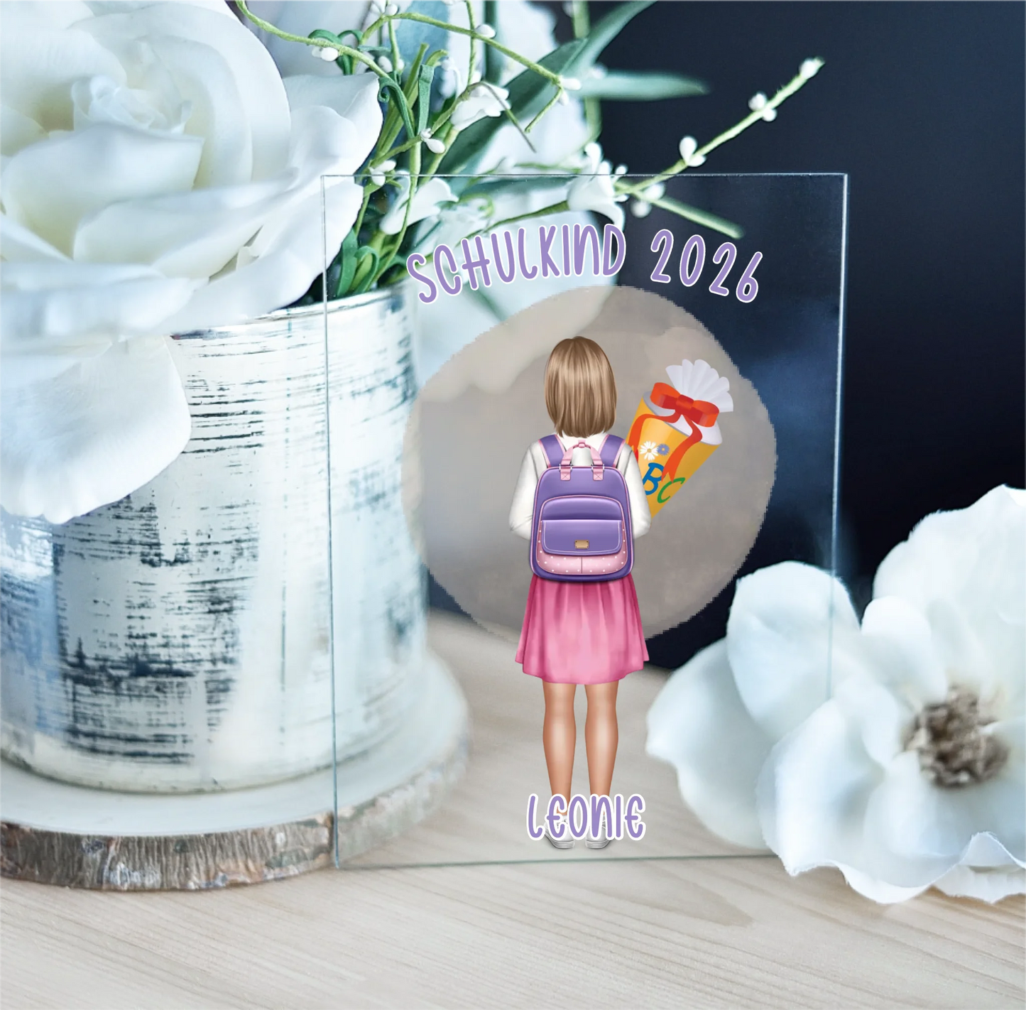 Schulkind Acrylschild 1-2 Kinder für Jungen & Mädchen