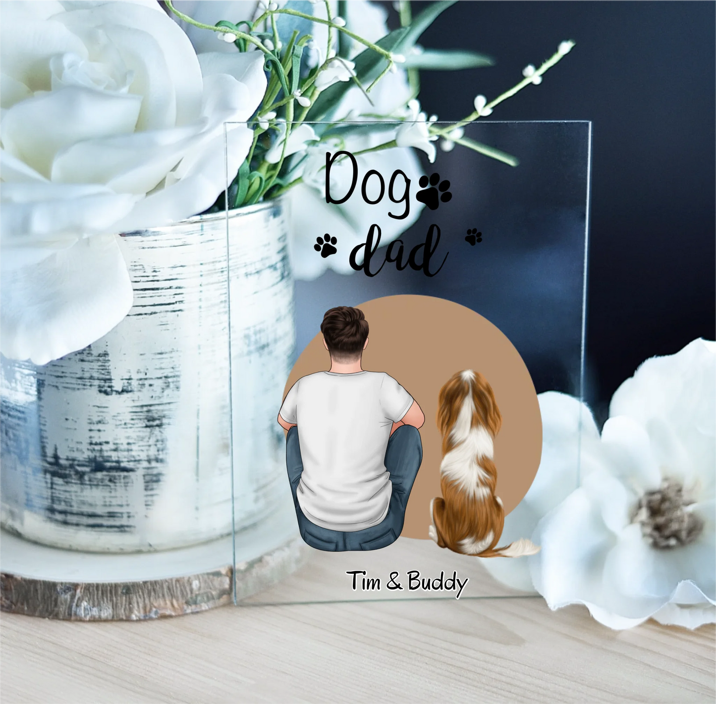 Herrchen/Frauchen mit Haustier Acrylschild