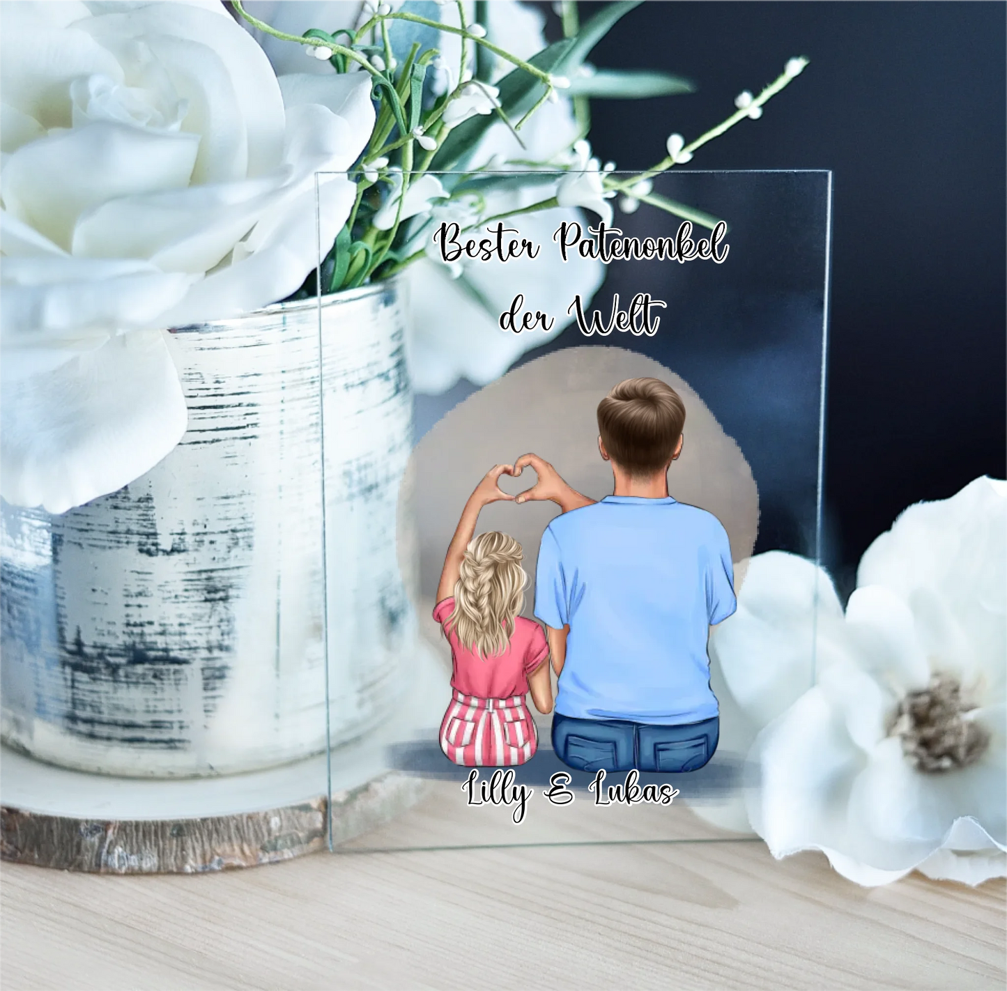 Patenonkel/Patentante mit Kind Acrylschild