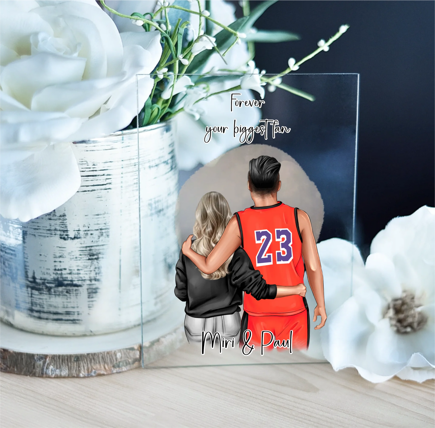 Basketball Paar Acrylschild