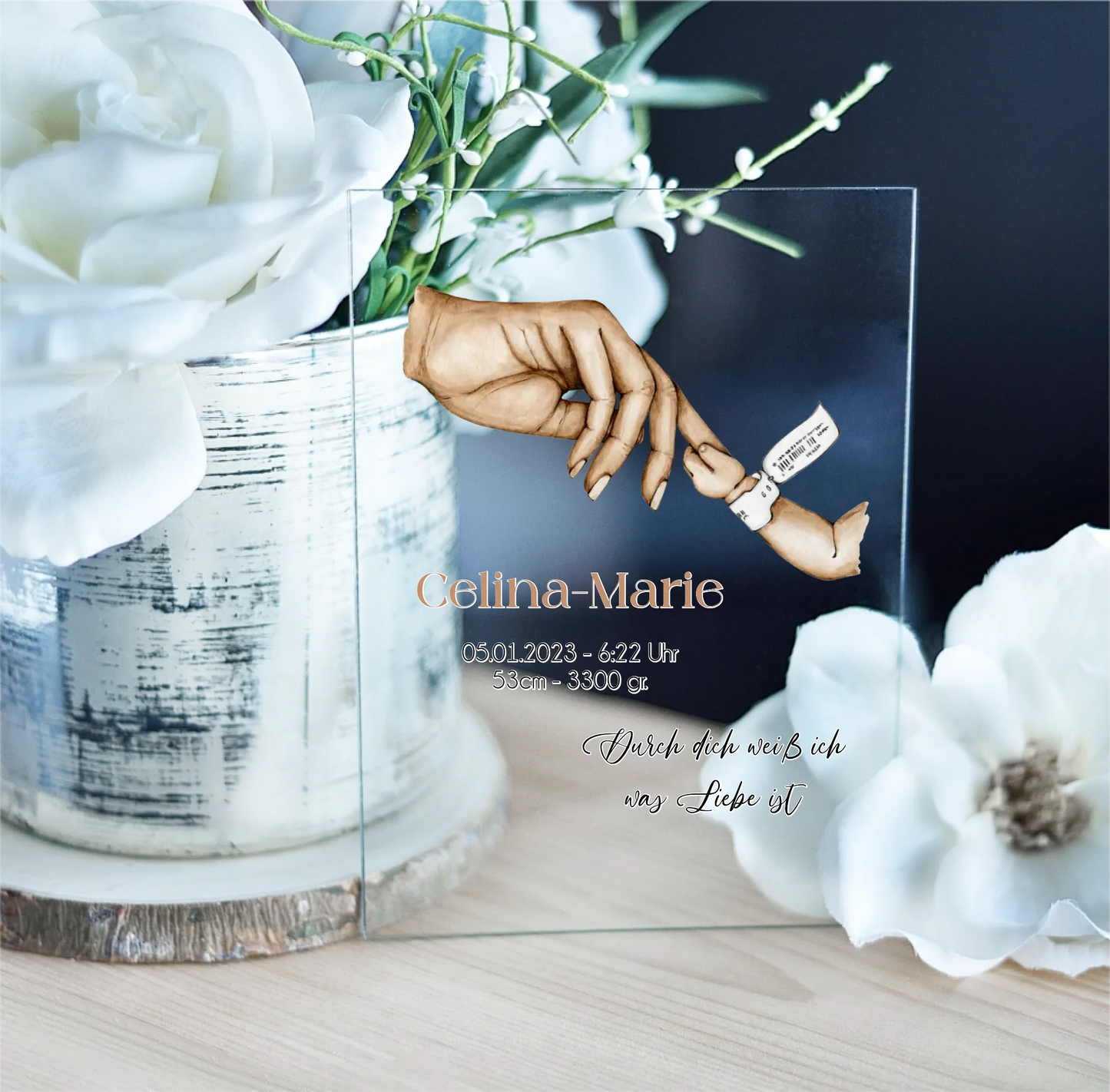 Mama & Baby - Acrylschild mit Holzstandbein