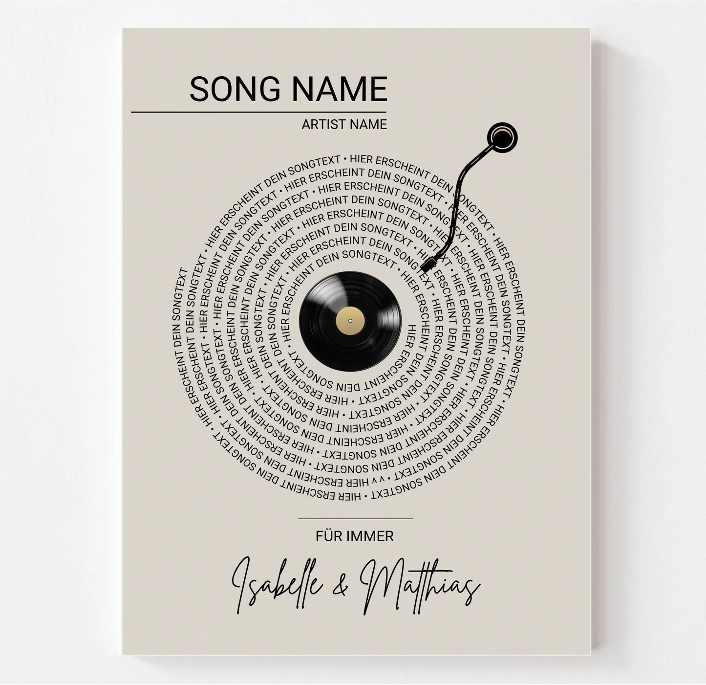 Songtext Schallplatte Poster o. Leinwand