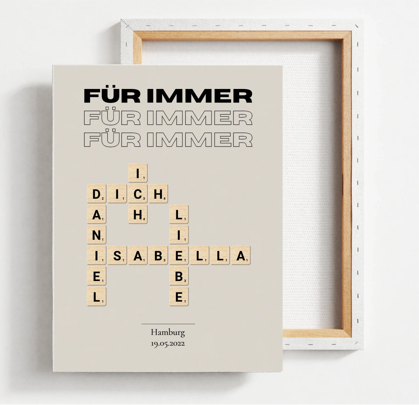 Personalisiertes Scrabble Poster o. Leinwand