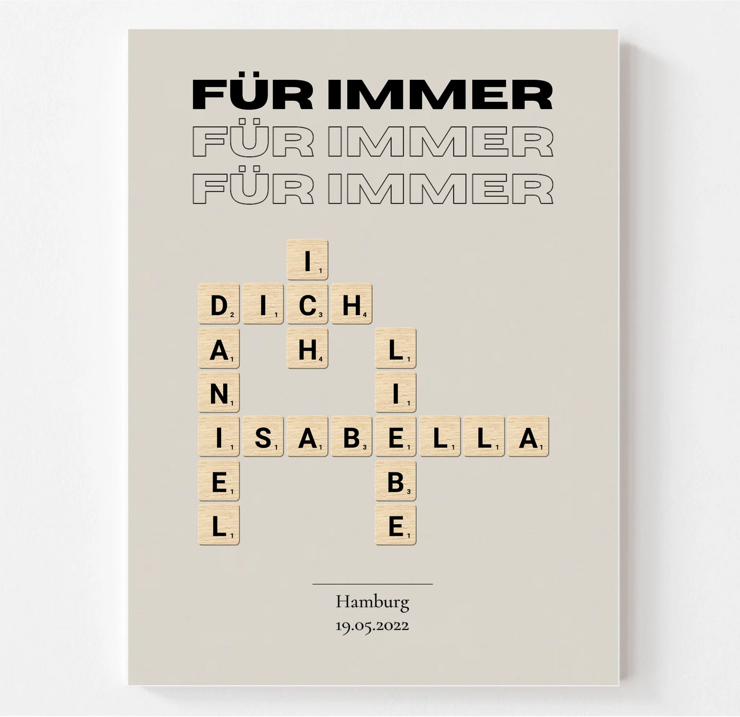 Personalisiertes Scrabble Poster o. Leinwand