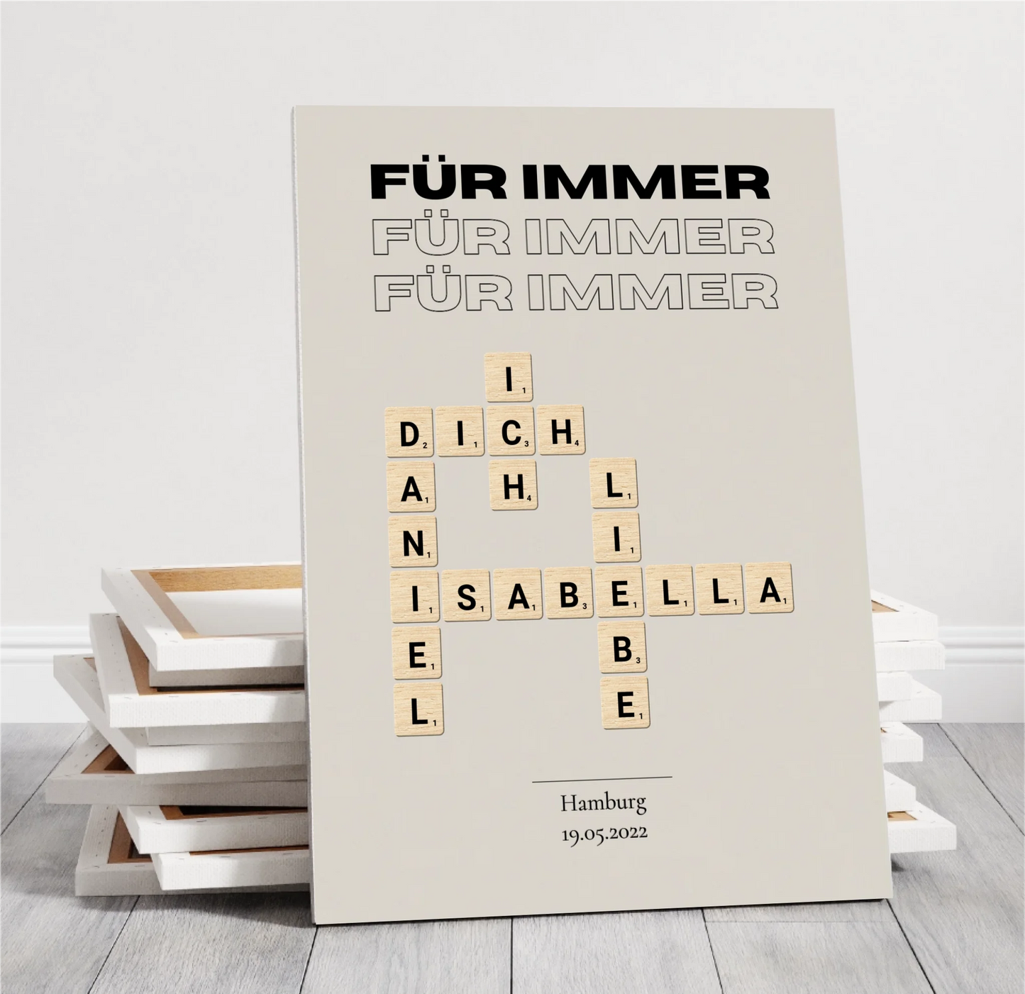 Personalisiertes Scrabble Poster o. Leinwand