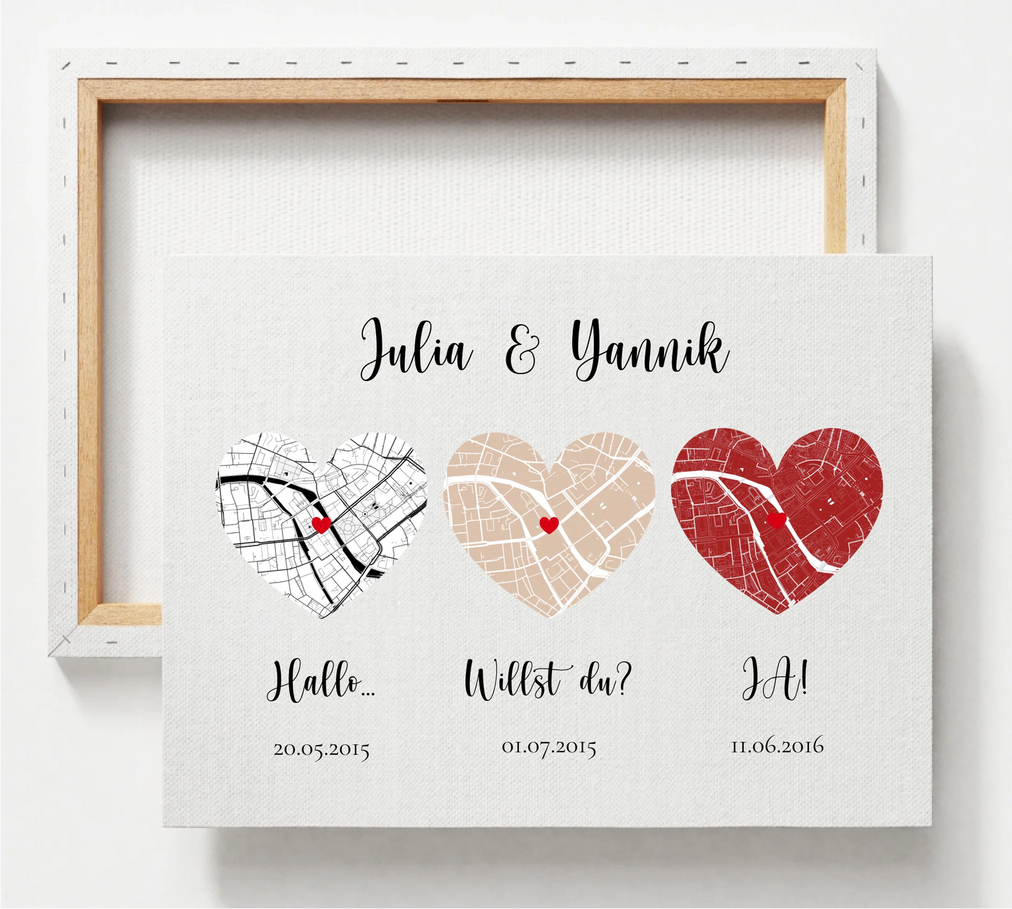 Heiratsantrag Stadtkarte personalisiert