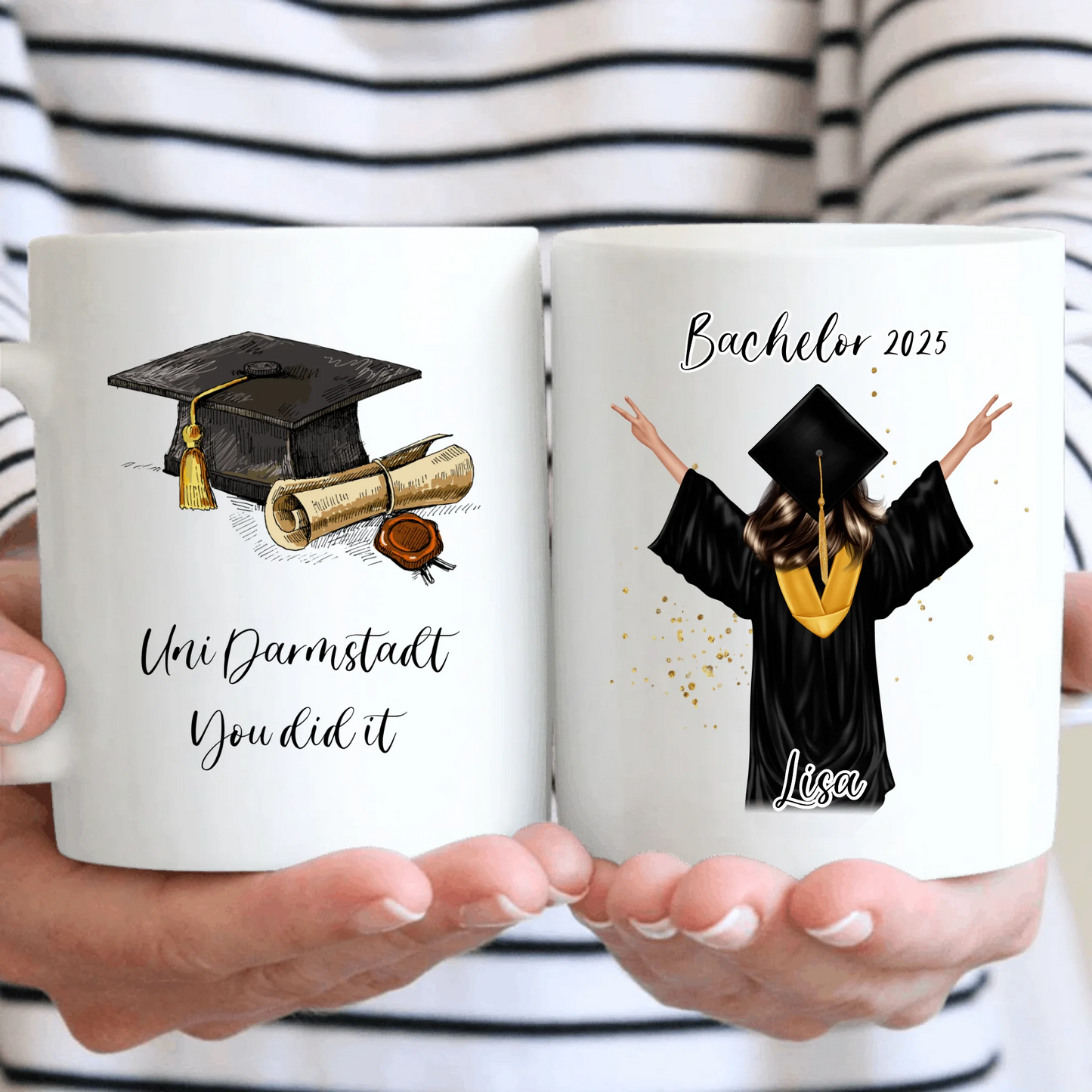 Personalisierte Abschluss Tasse / Thermobecher | Bachelor | Master | Doktor Geschenk | Promotion | Abi