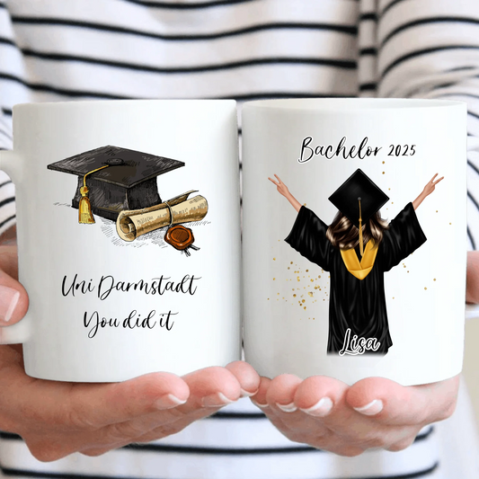 Personalisierte Abschluss Tasse / Thermobecher | Bachelor | Master | Doktor Geschenk | Promotion | Abi