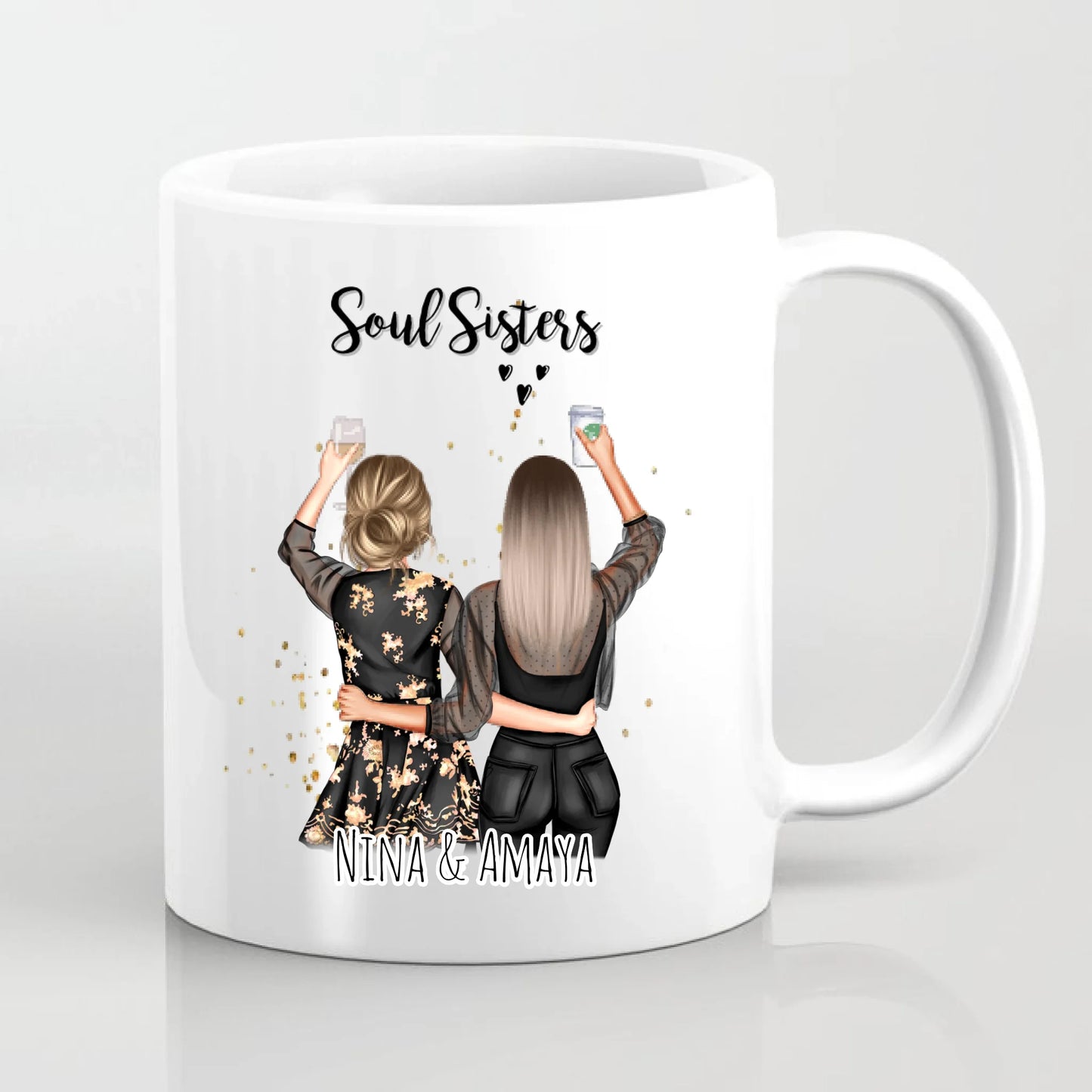 Personalisierte 2-3 Freundinnen Tasse / Thermobecher Bestseller #1