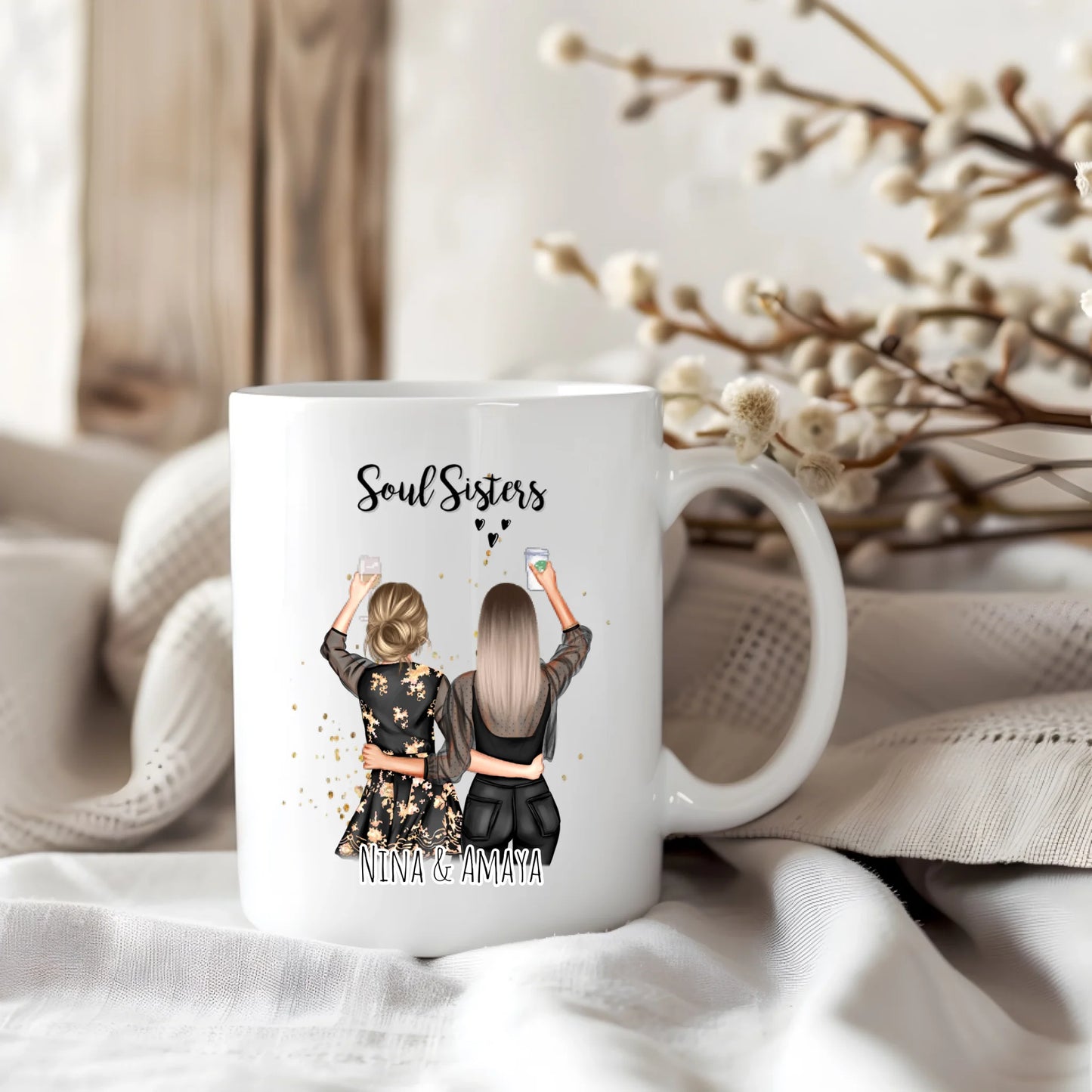 Personalisierte 2-3 Freundinnen Tasse / Thermobecher Bestseller #1