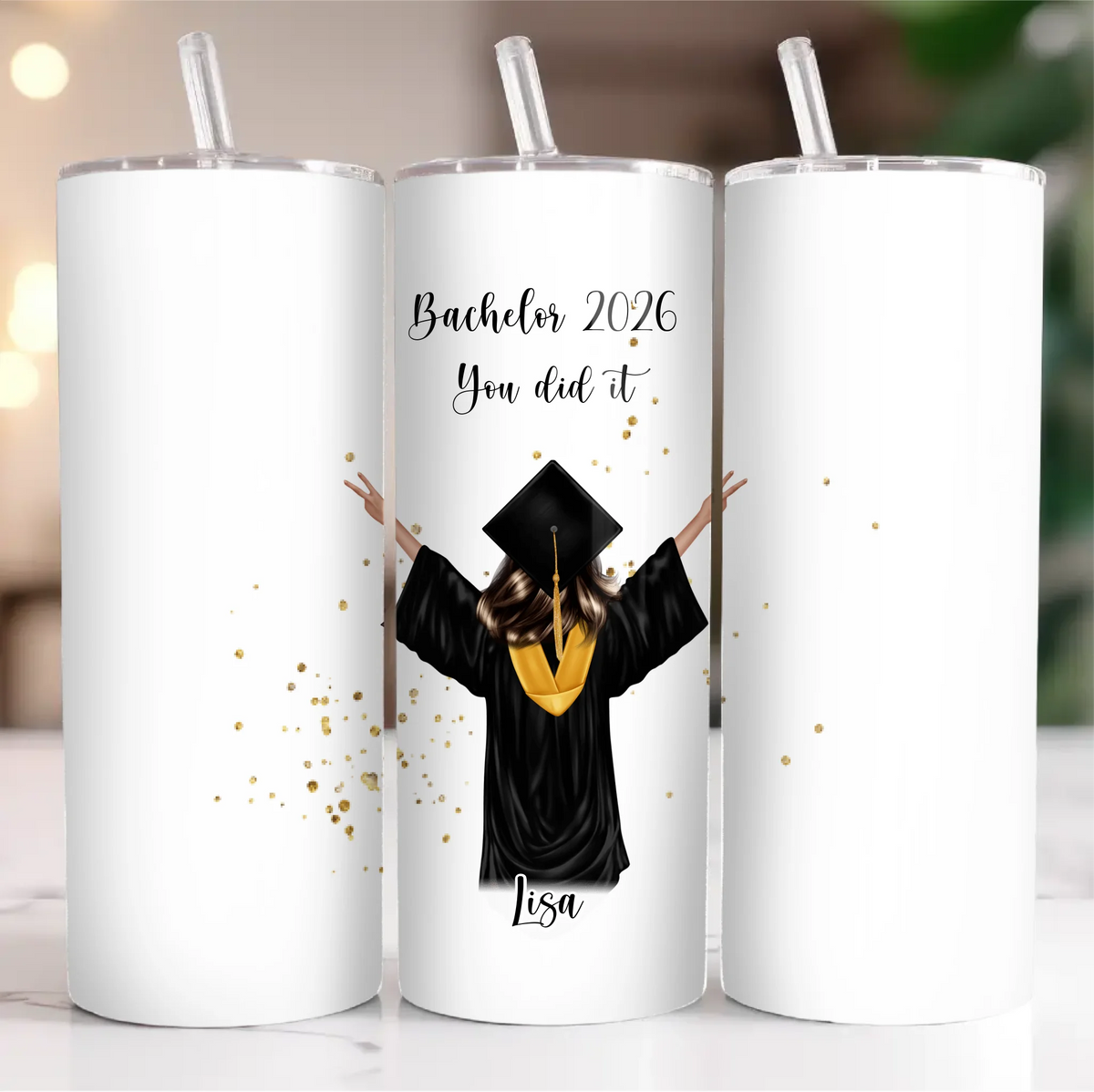 Personalisierte Abschluss Tasse / Thermobecher | Bachelor | Master | Doktor Geschenk | Promotion | Abi