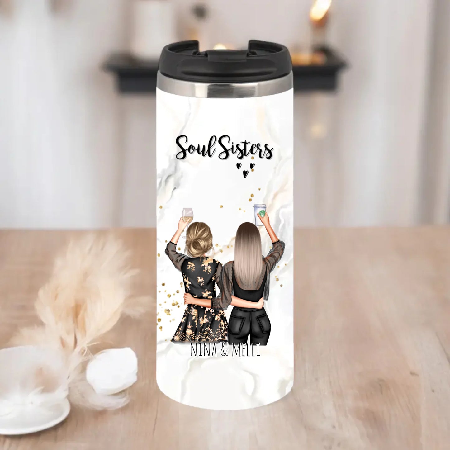 Personalisierte 2-3 Freundinnen Tasse / Thermobecher Bestseller #1