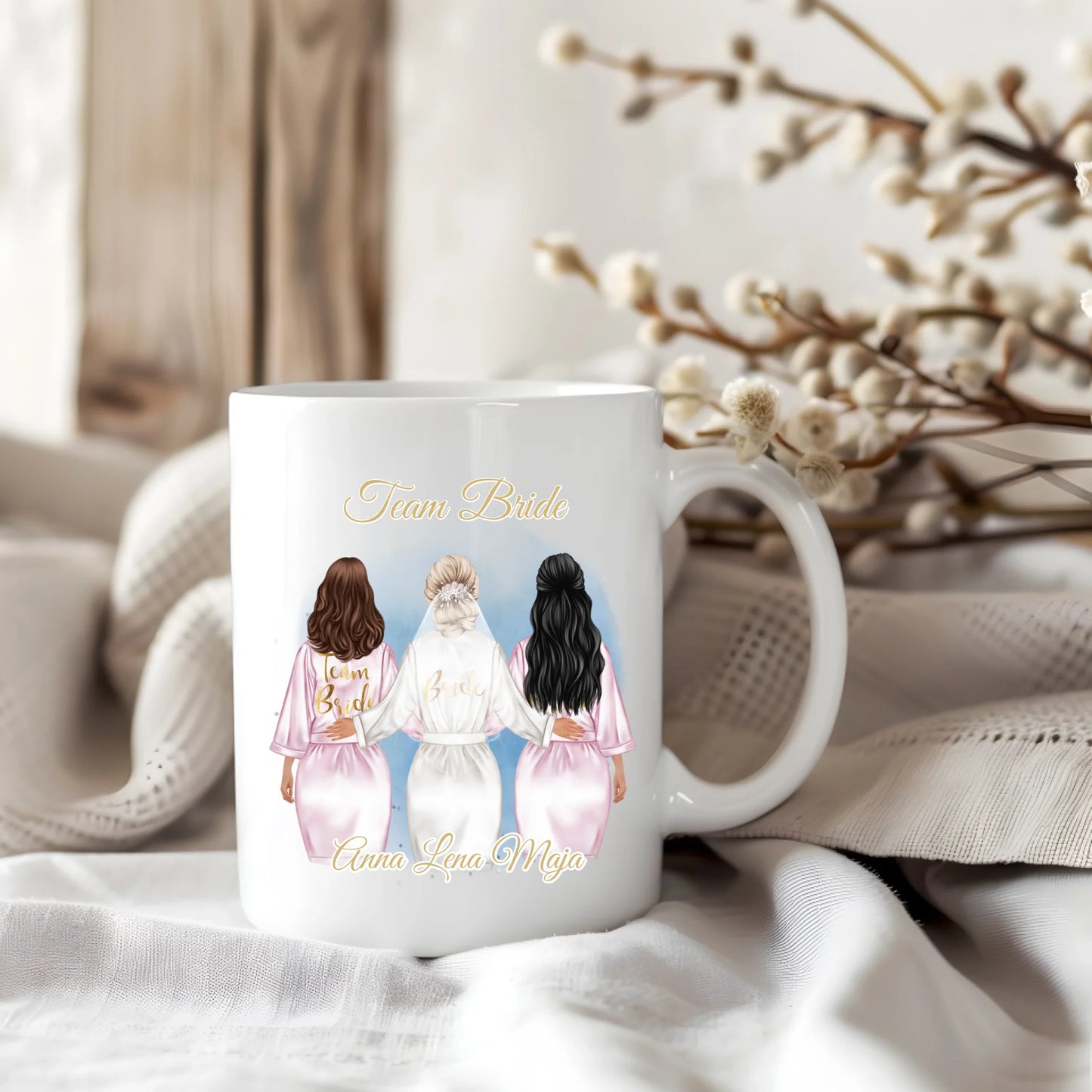 Braut 2-5 Freundinnen Tasse / Thermobecher