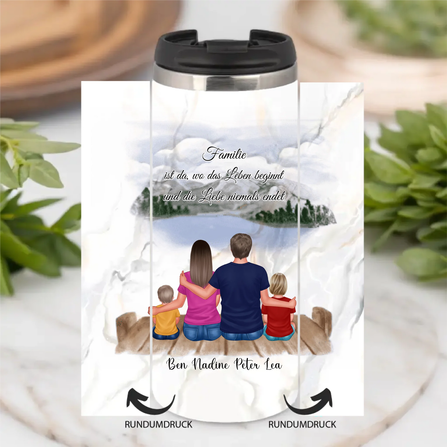 3-4 Personen Familien (+ Haustier) Tasse / Thermobecher