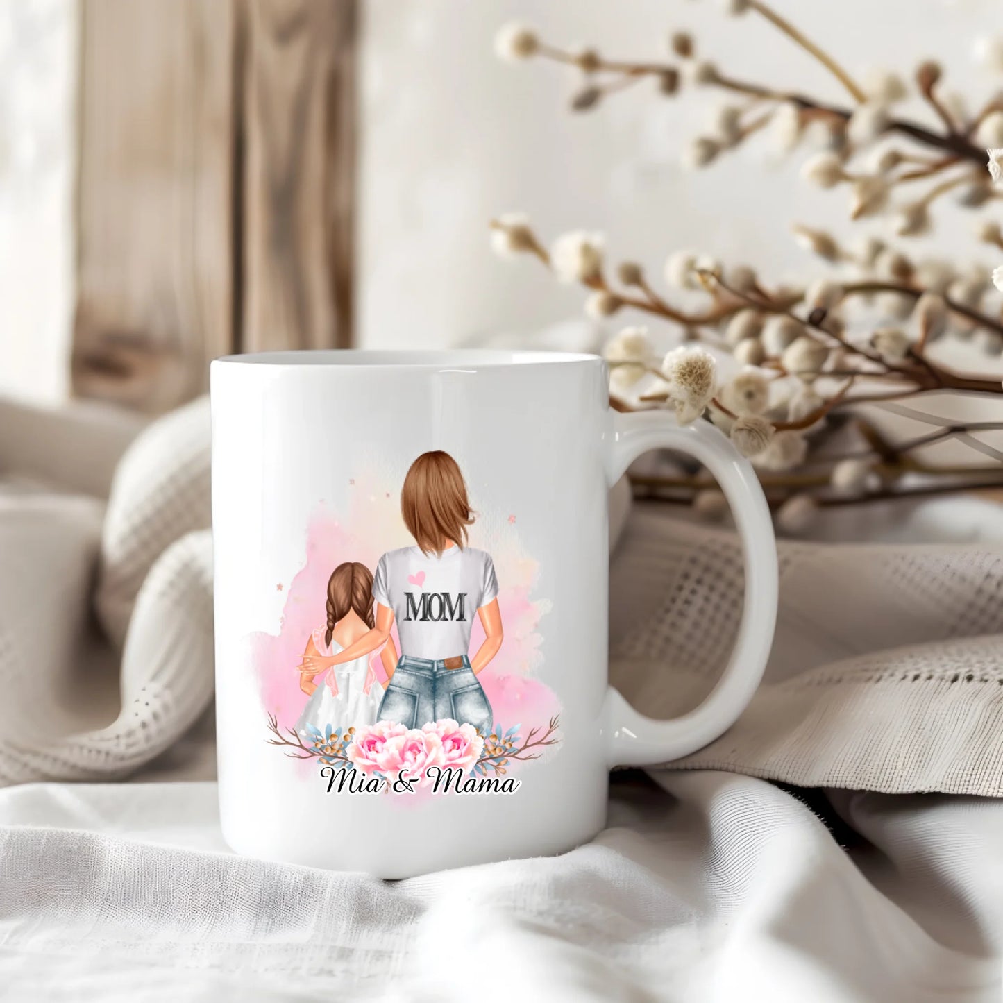 Mama & Tochter/Sohn Tasse / Thermobecher