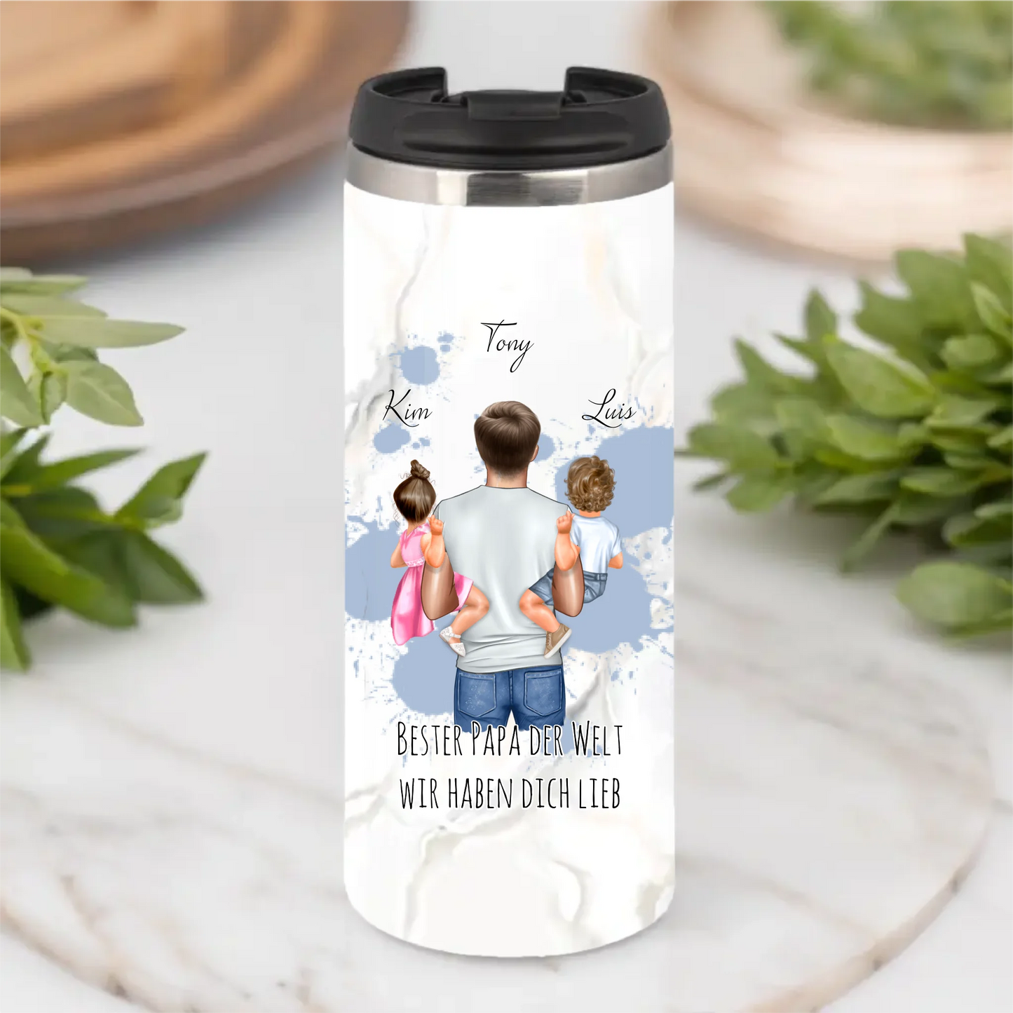 Papa & Tochter/Sohn Tasse / Thermobecher
