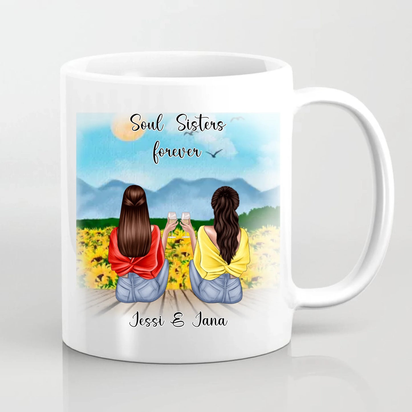 Personalisierte 2-3 Freundinnen Tasse / Thermobecher