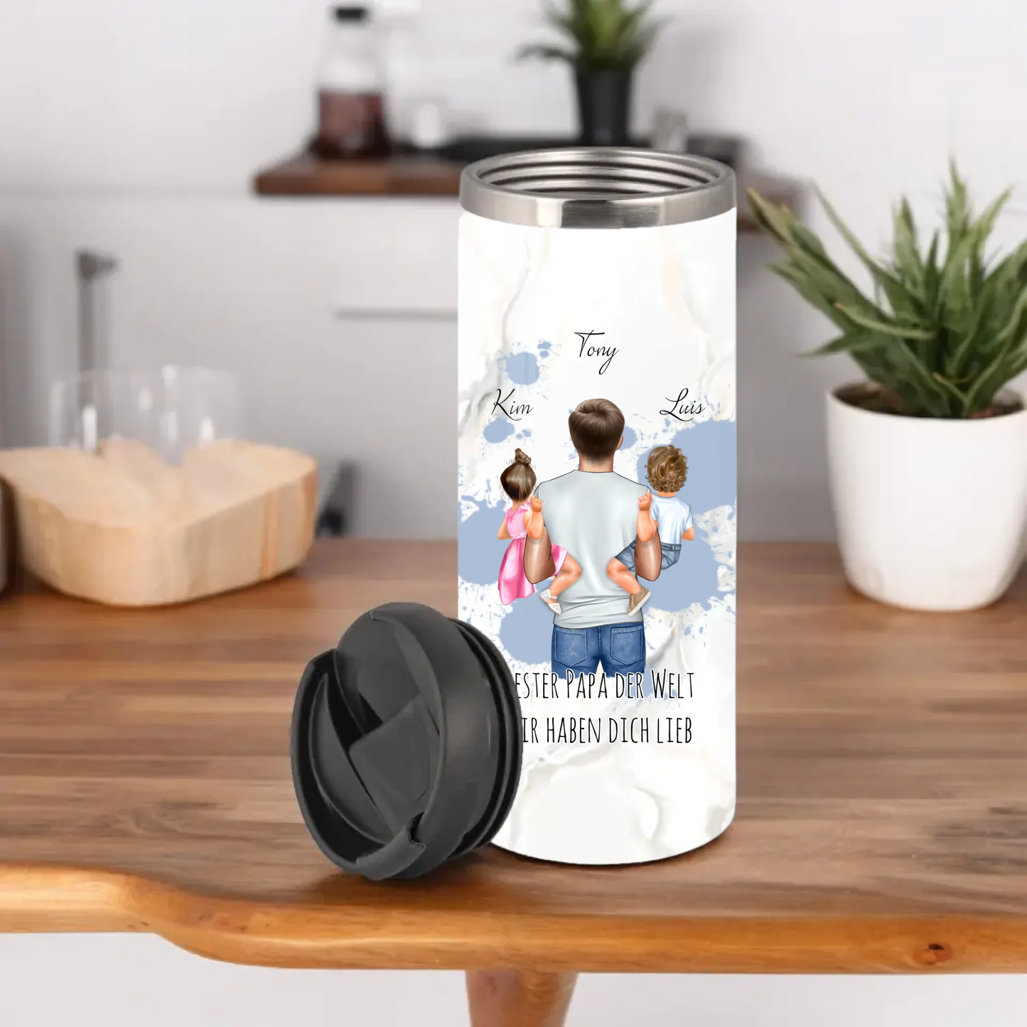 Papa & Tochter/Sohn Tasse / Thermobecher