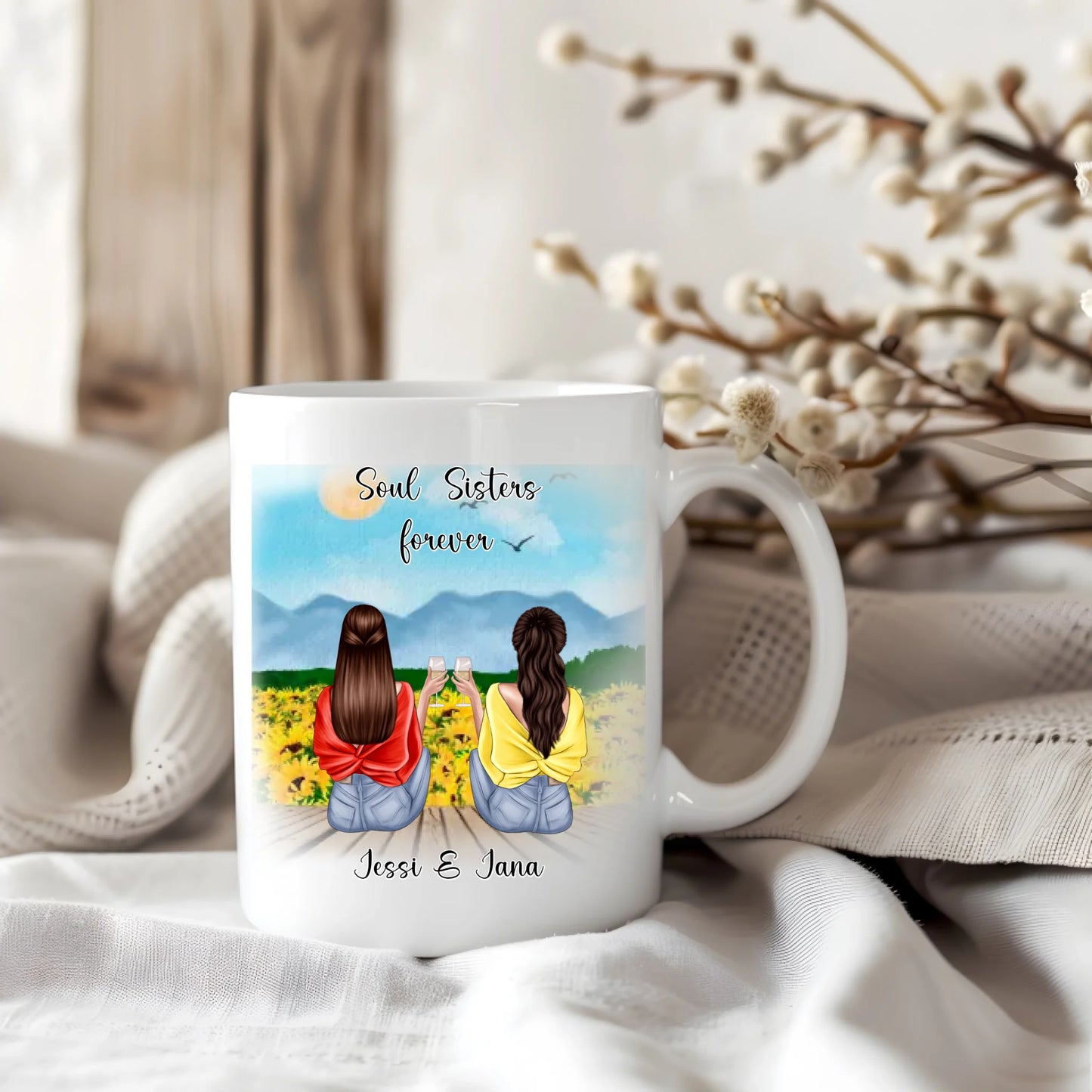 Personalisierte 2-3 Freundinnen Tasse / Thermobecher