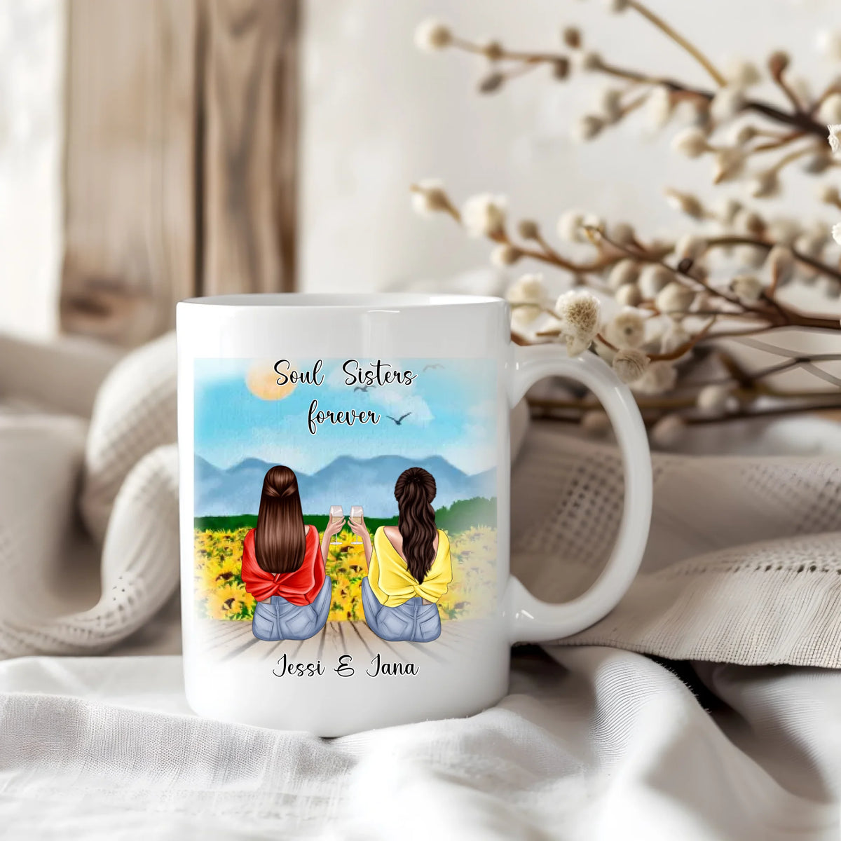 Personalisierte 2-3 Freundinnen Tasse / Thermobecher