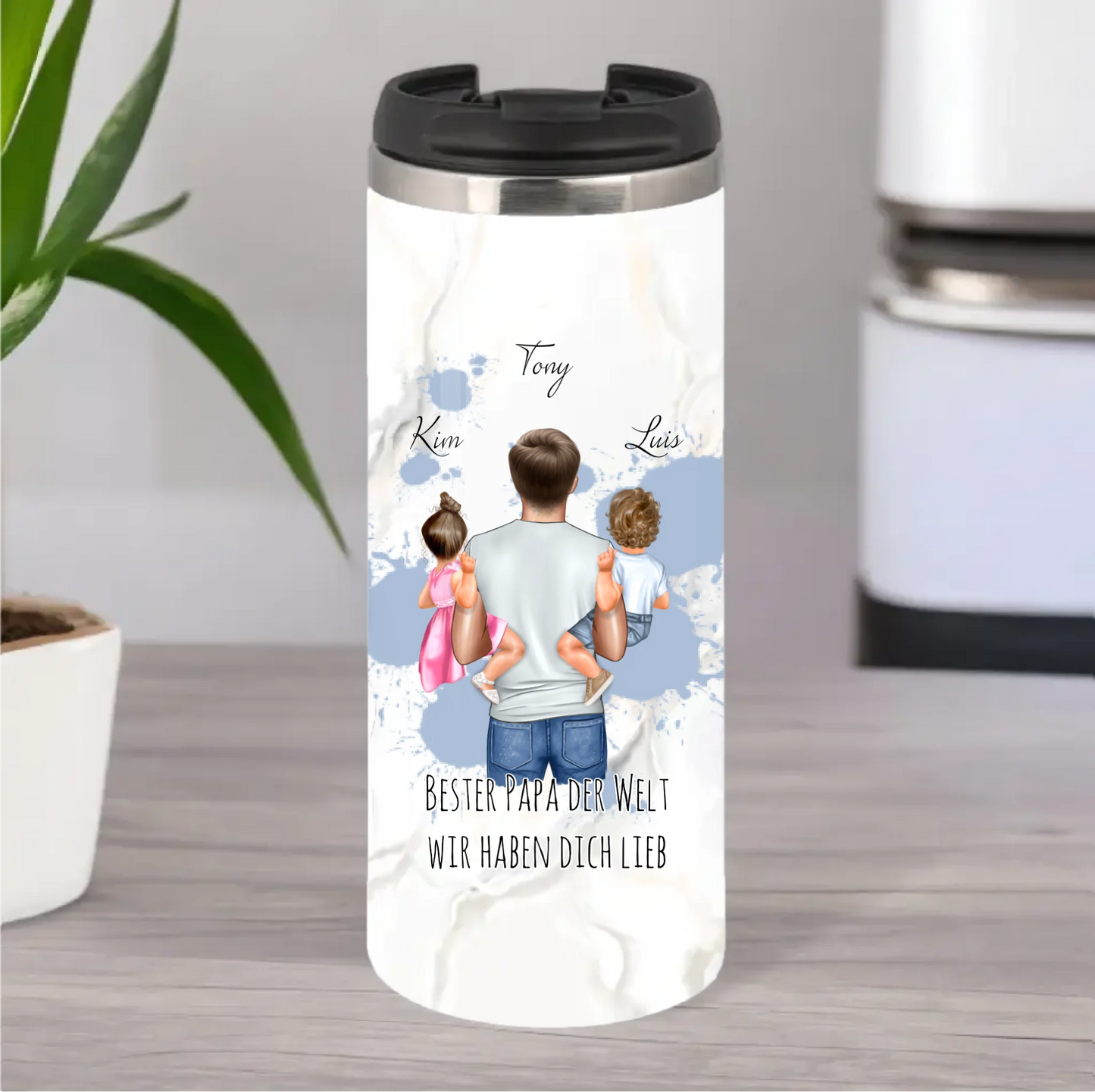 Papa & Tochter/Sohn Tasse / Thermobecher