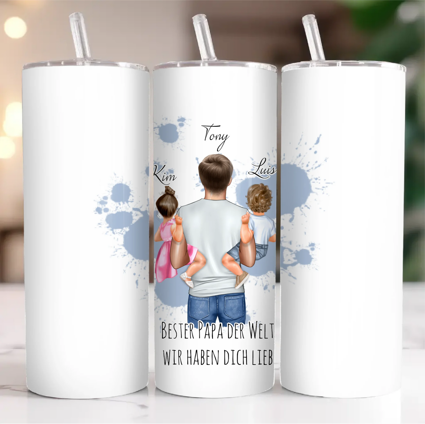 Papa & Tochter/Sohn Tasse / Thermobecher