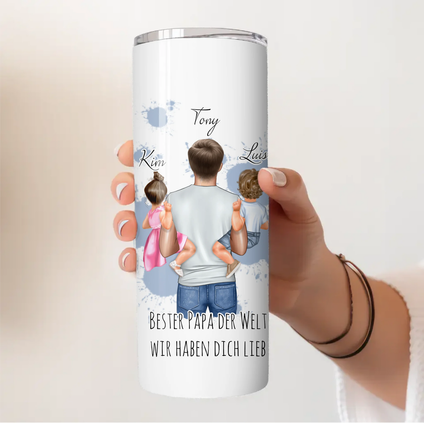 Papa & Tochter/Sohn Tasse / Thermobecher