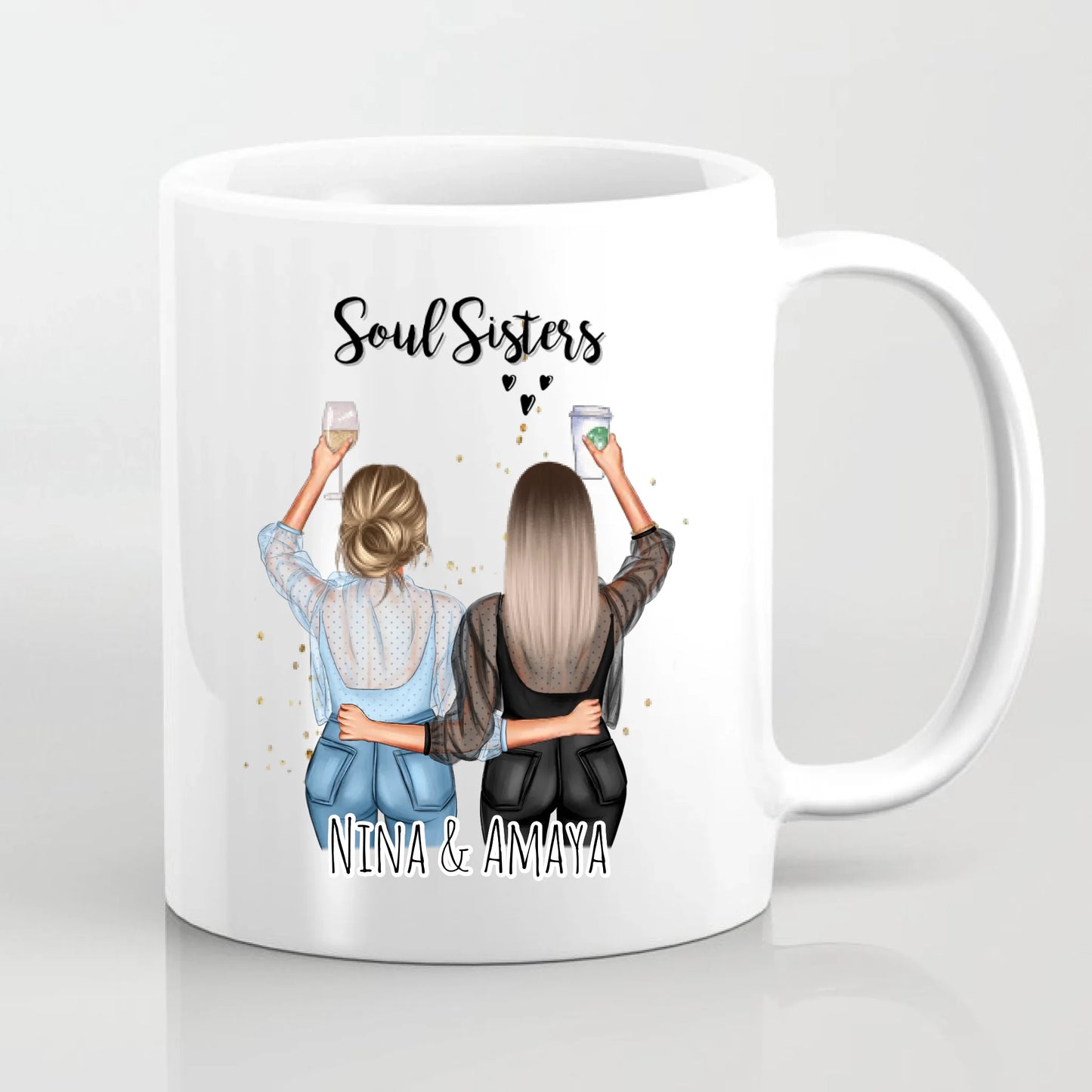 Personalisierte 2-3 Freundinnen Tasse / Thermobecher