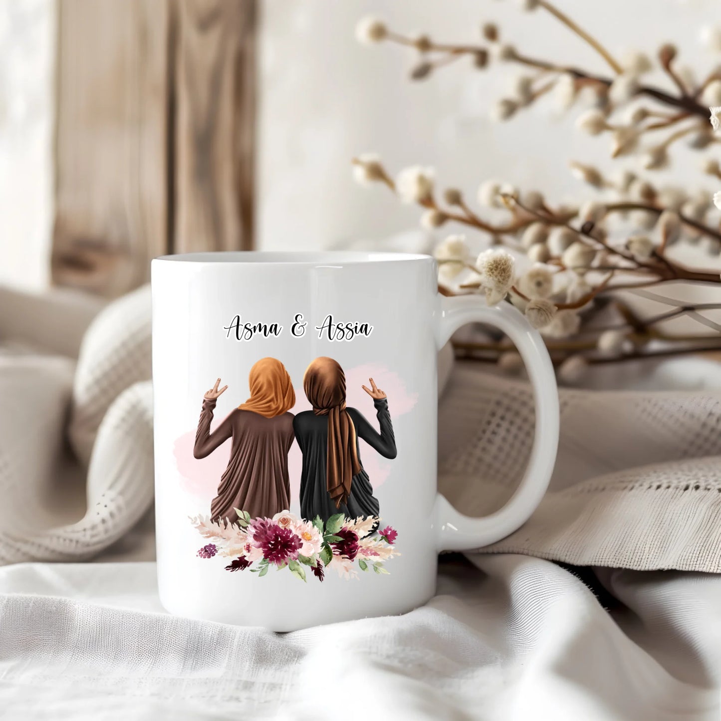 Hijab/Haare 2-4 Freundinnen Tasse / Thermobecher
