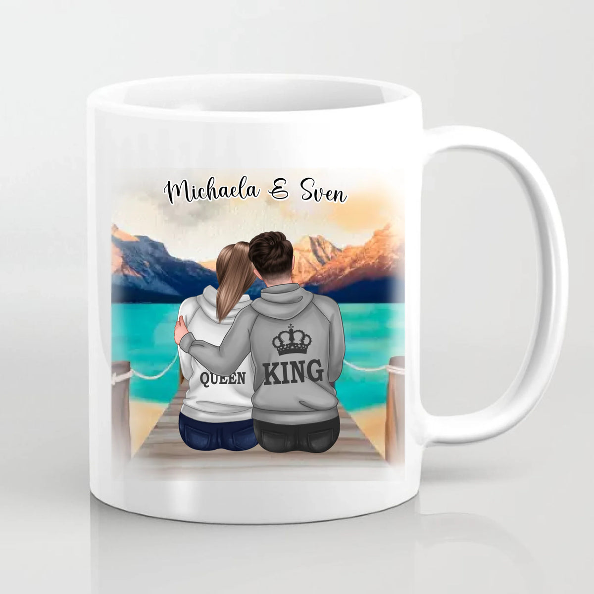 King & Queen Personalisierte Paar Tasse / Thermobecher