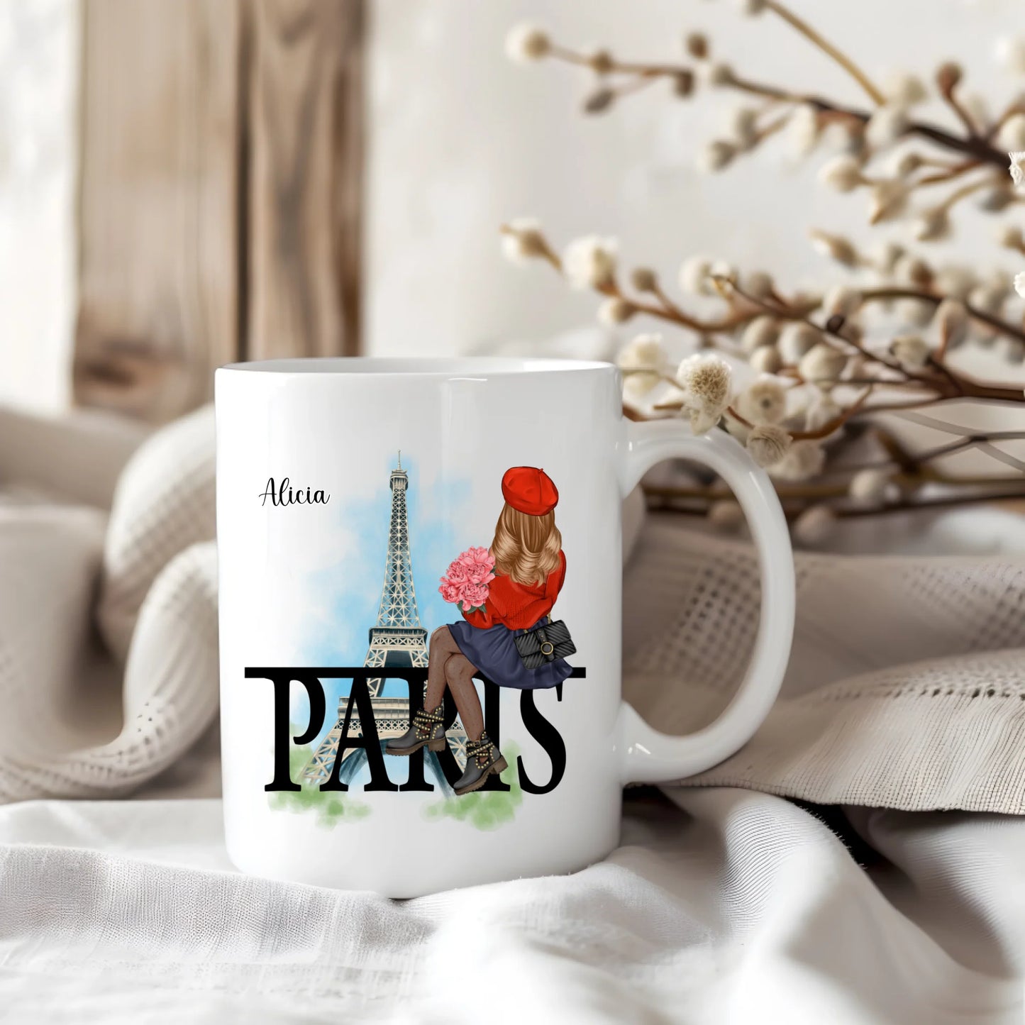 Stadt Liebe - Personalisierte Freundin Tasse / Thermobecher